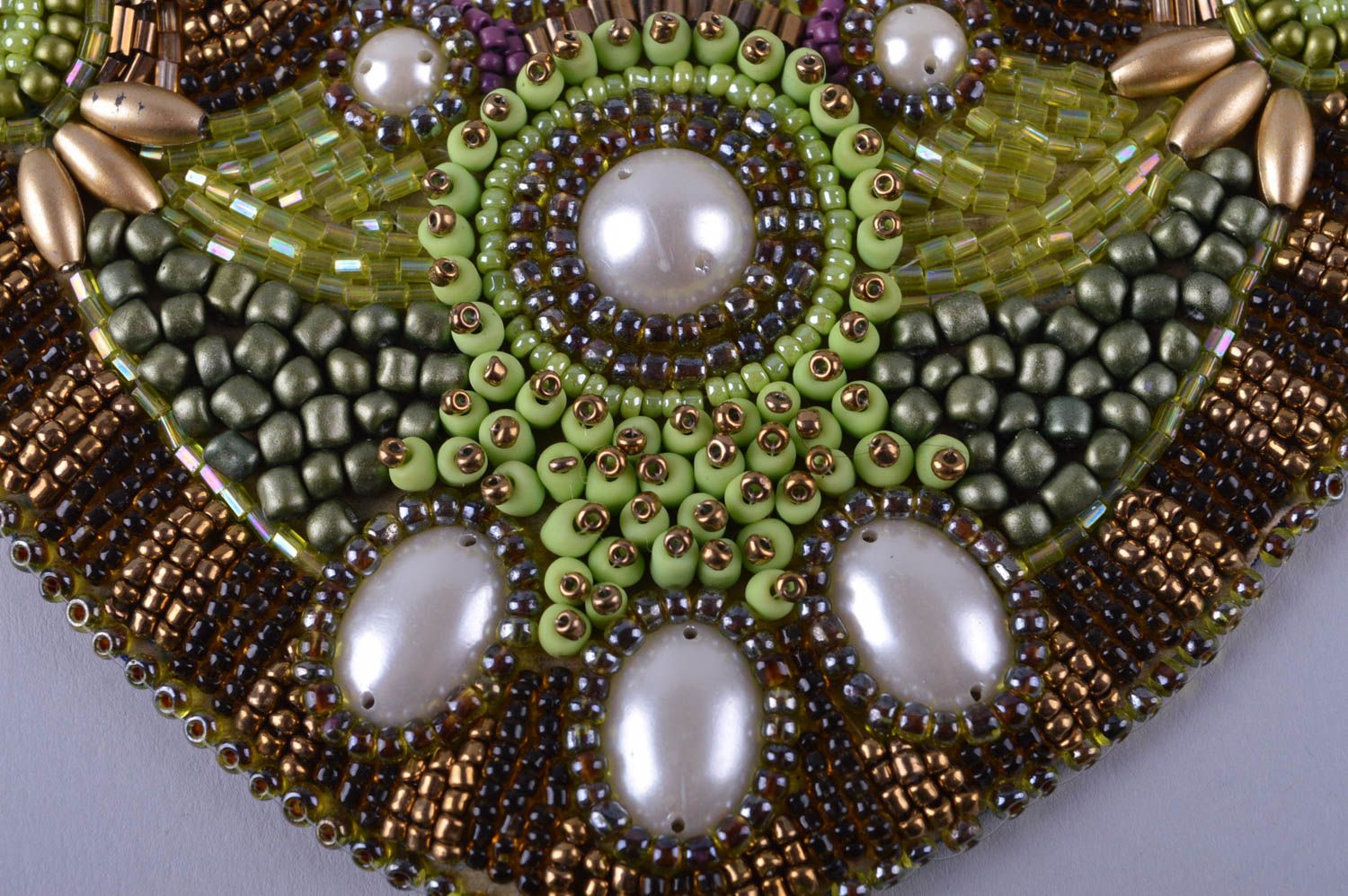 Колье из бисера украшение ручной работы ожерелье из бисера массивное модное фото 4