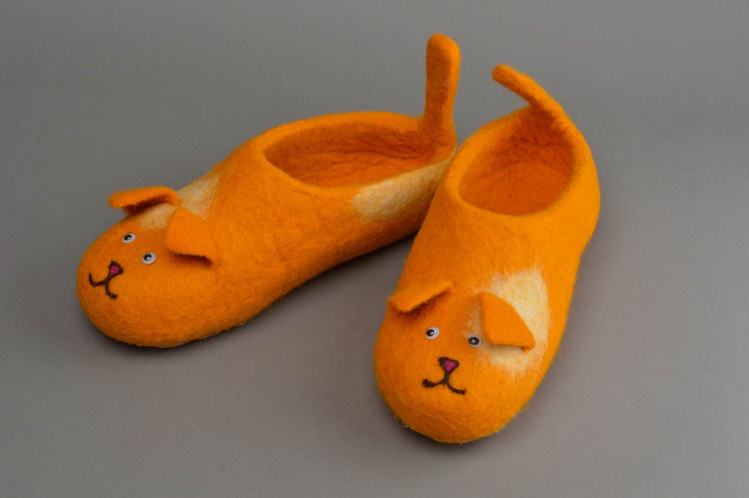 Animal slippers handmade felted slippers house shoes birthday gift for girl photo 3