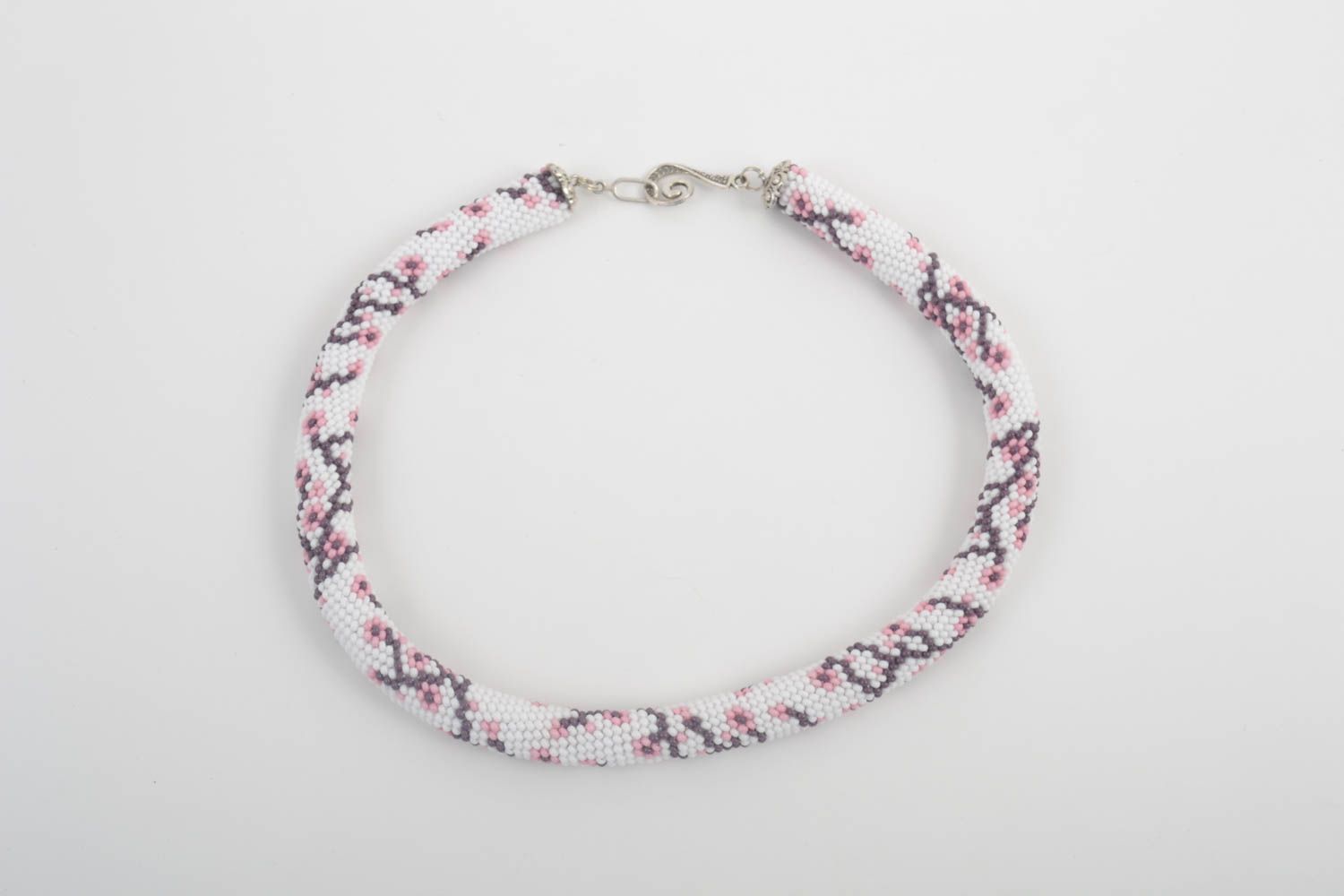 Handmade beautiful elegant necklace stylish crocheted necklace cute jewelry photo 2