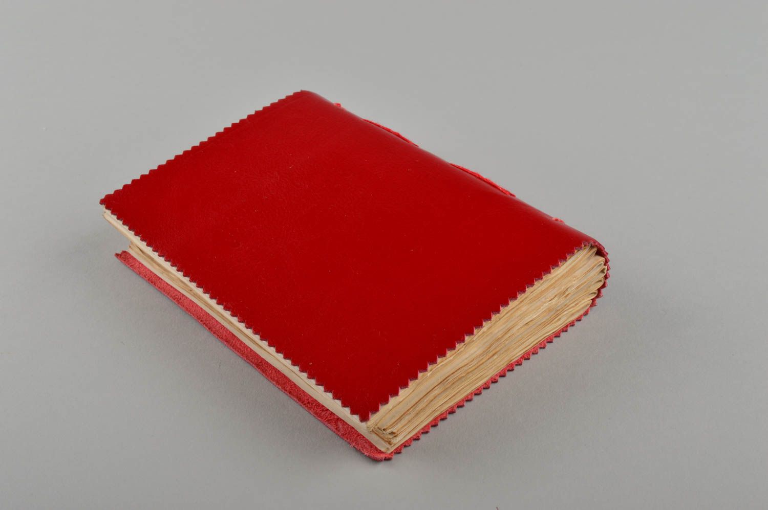 Bloc de notas hecho a mano rojo elegante agenda personalizada regalo original foto 4