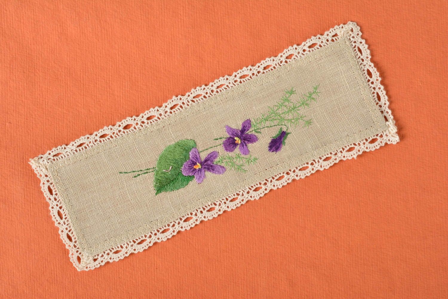 Handmade stylish bookmark unusual present for girls embroidered bookmark photo 5