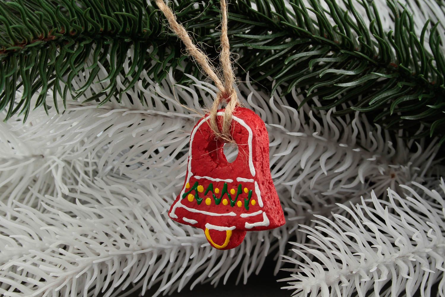 Handmade Deko Dekoration Weihnachten Deko Glöckchen aus Teig Deko Aufhänger  foto 1