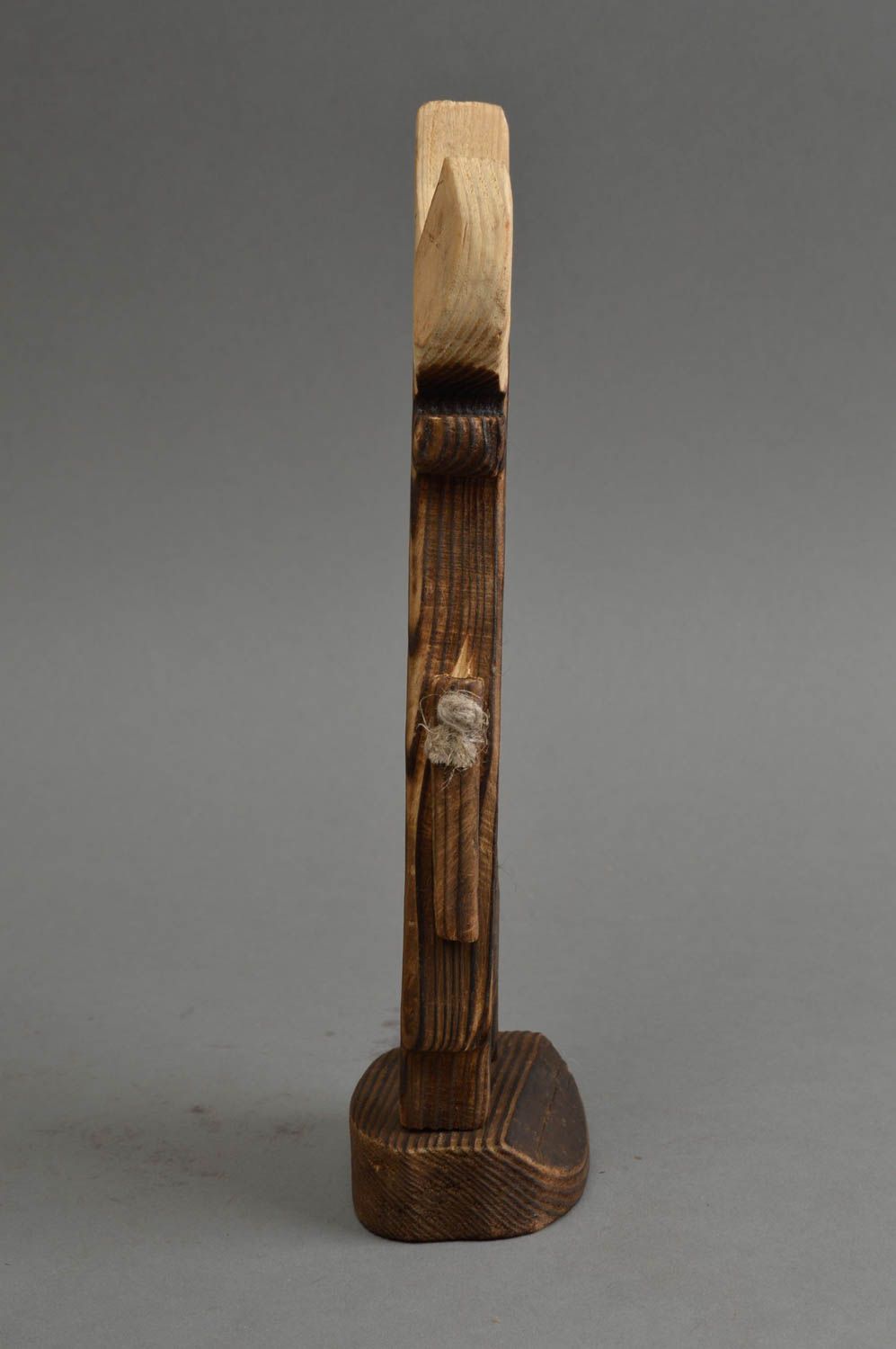 Figura de madera artesanal ecológica decoración de interior regalo original toro foto 3