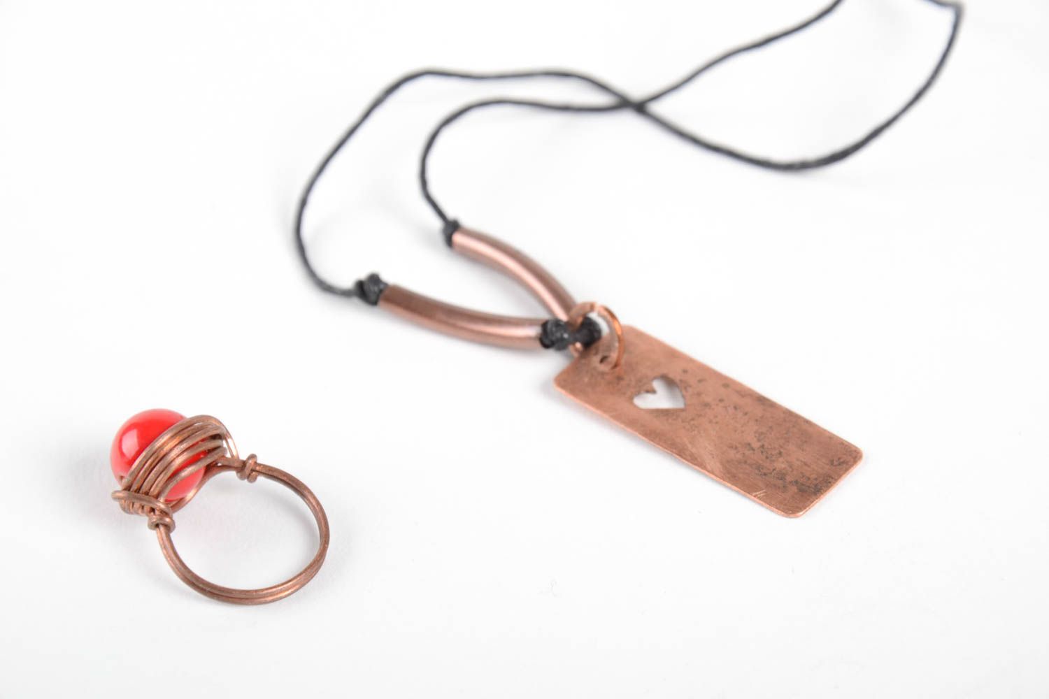 Handmade copper jewelry copper wire pendant copper ring copper jewelry photo 5
