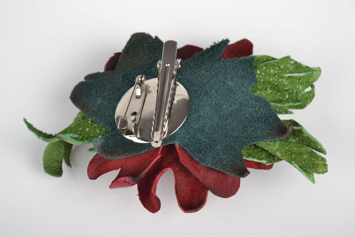 Handmade brooch designer brooch leather brooch flower brooch gift ideas photo 3