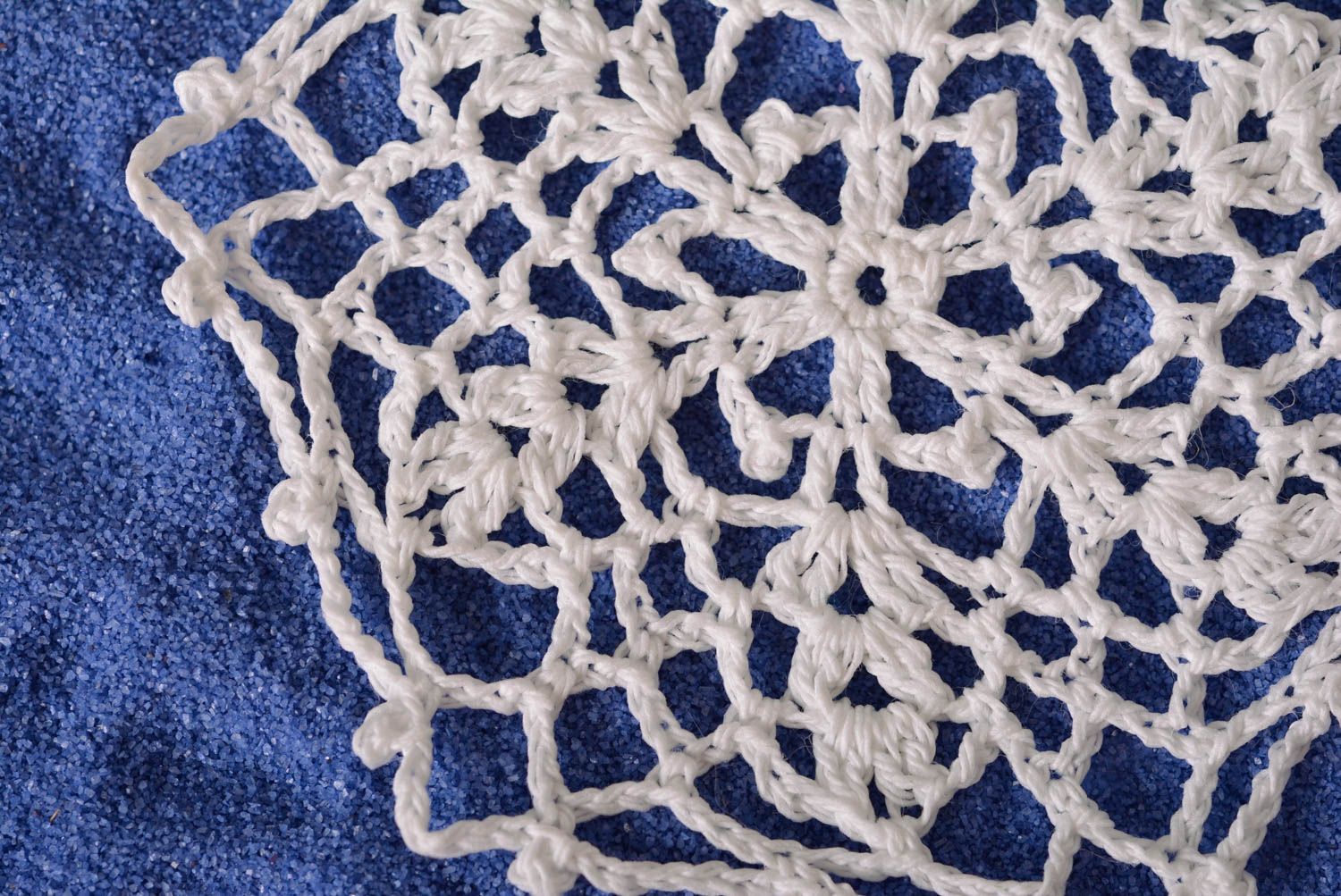 Décoration flocon Déco fait main tricot crochet Idée déco Noël blanche design photo 2