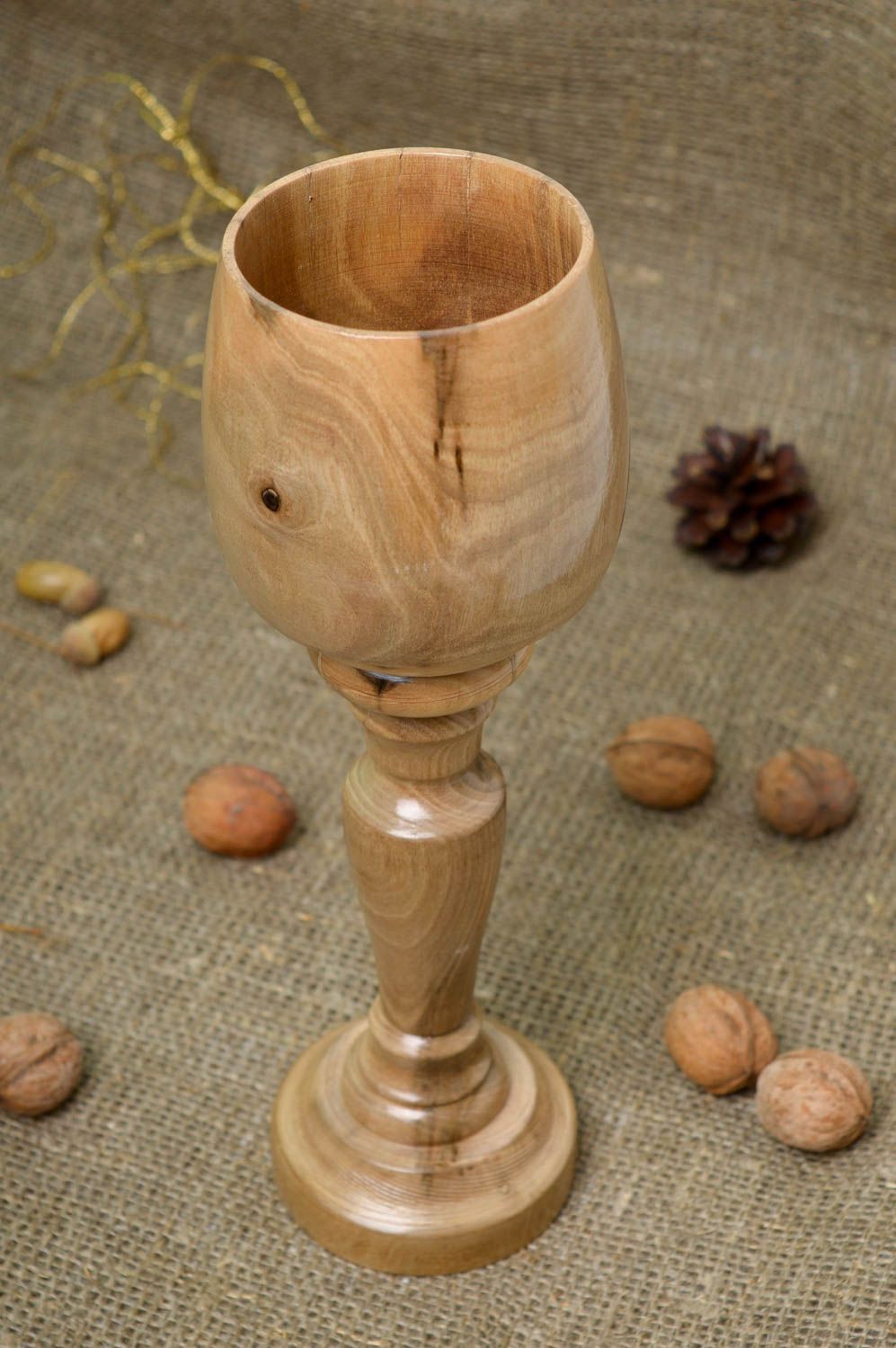 Großer Holz Pokal handmade Öko Geschirr für Interieur Geschenk für Männer  foto 1