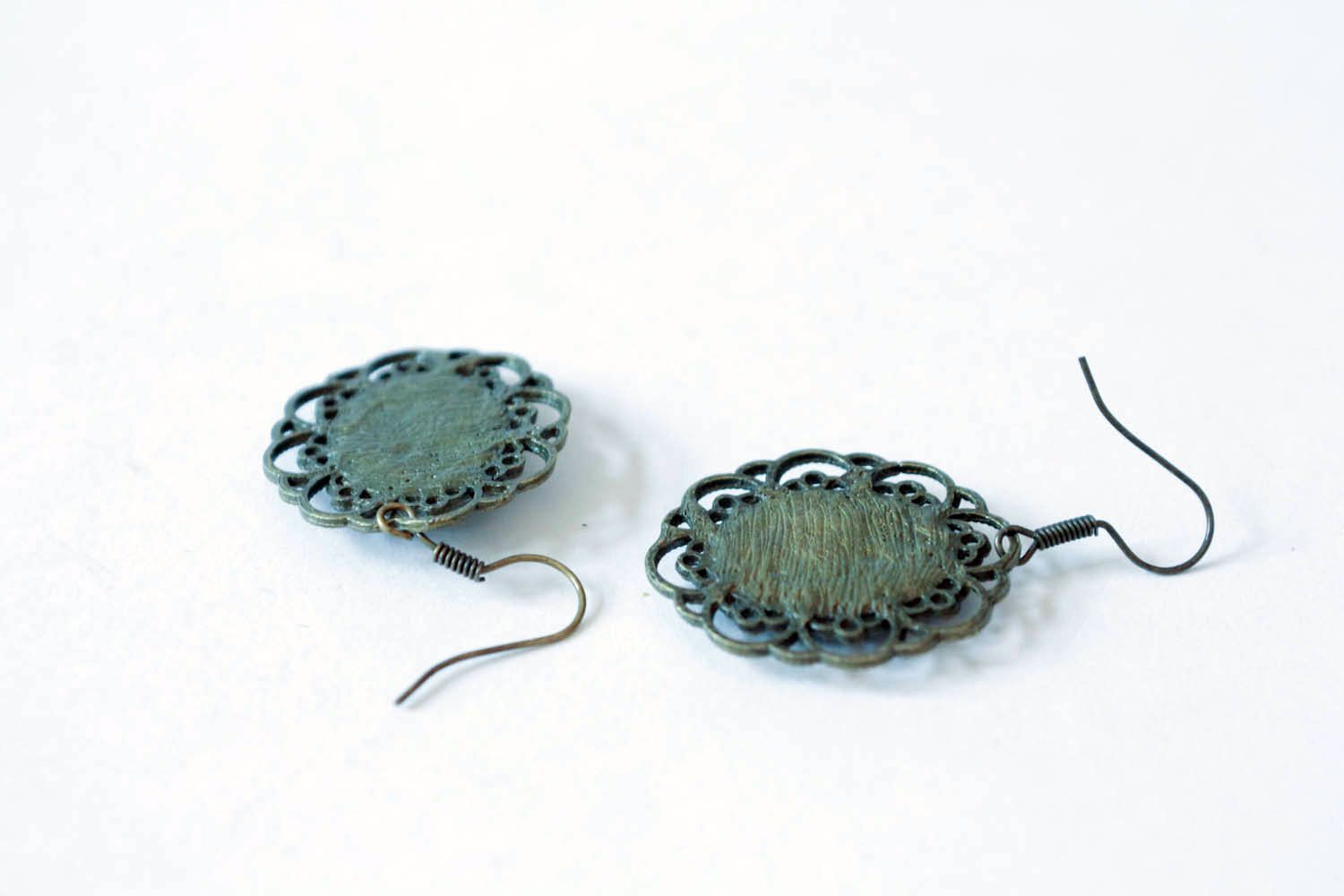 Earrings with lace trimming photo 4