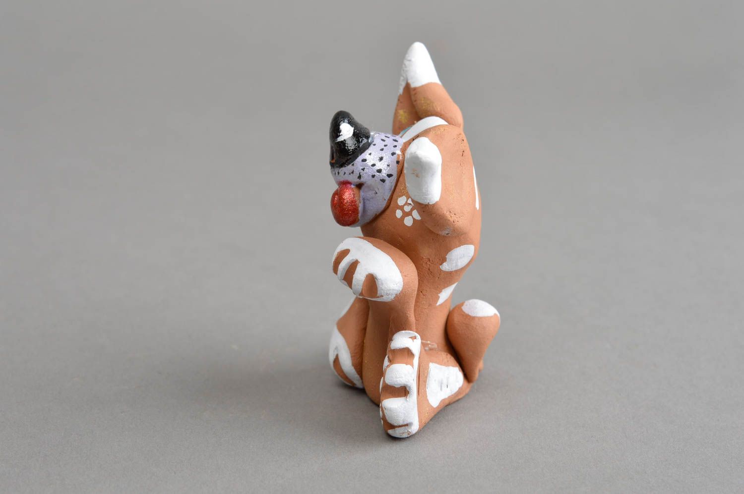 Детская керамический сувенир ручной работы собака лучший друг коричневая фото 4