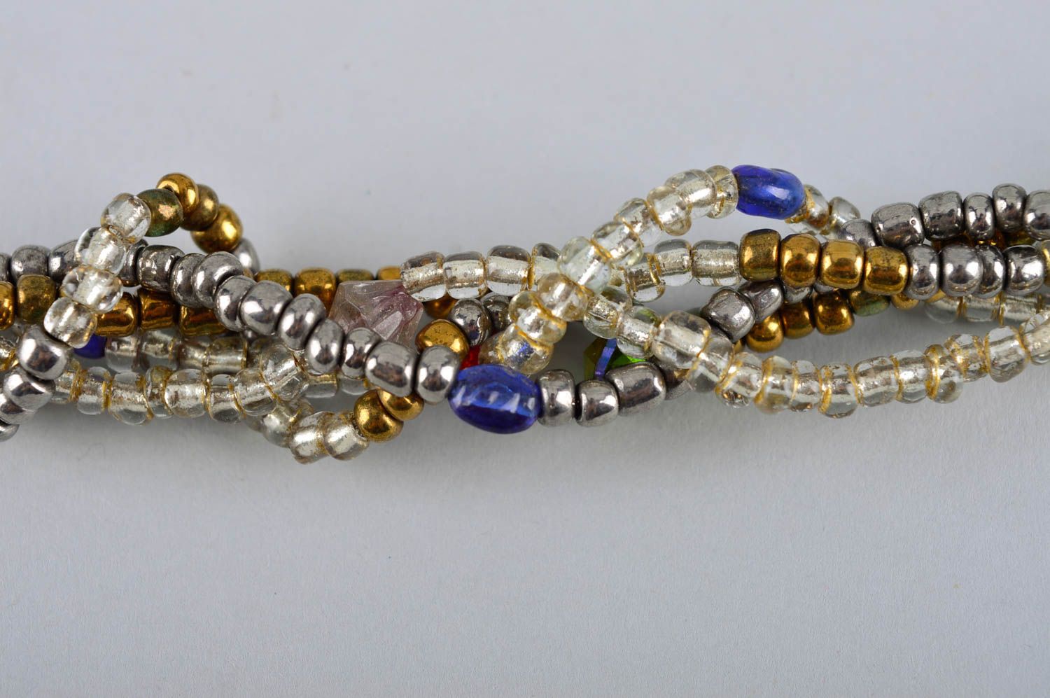 Collier en perles de rocaille Bijou fait main multirang design Cadeau femme photo 3