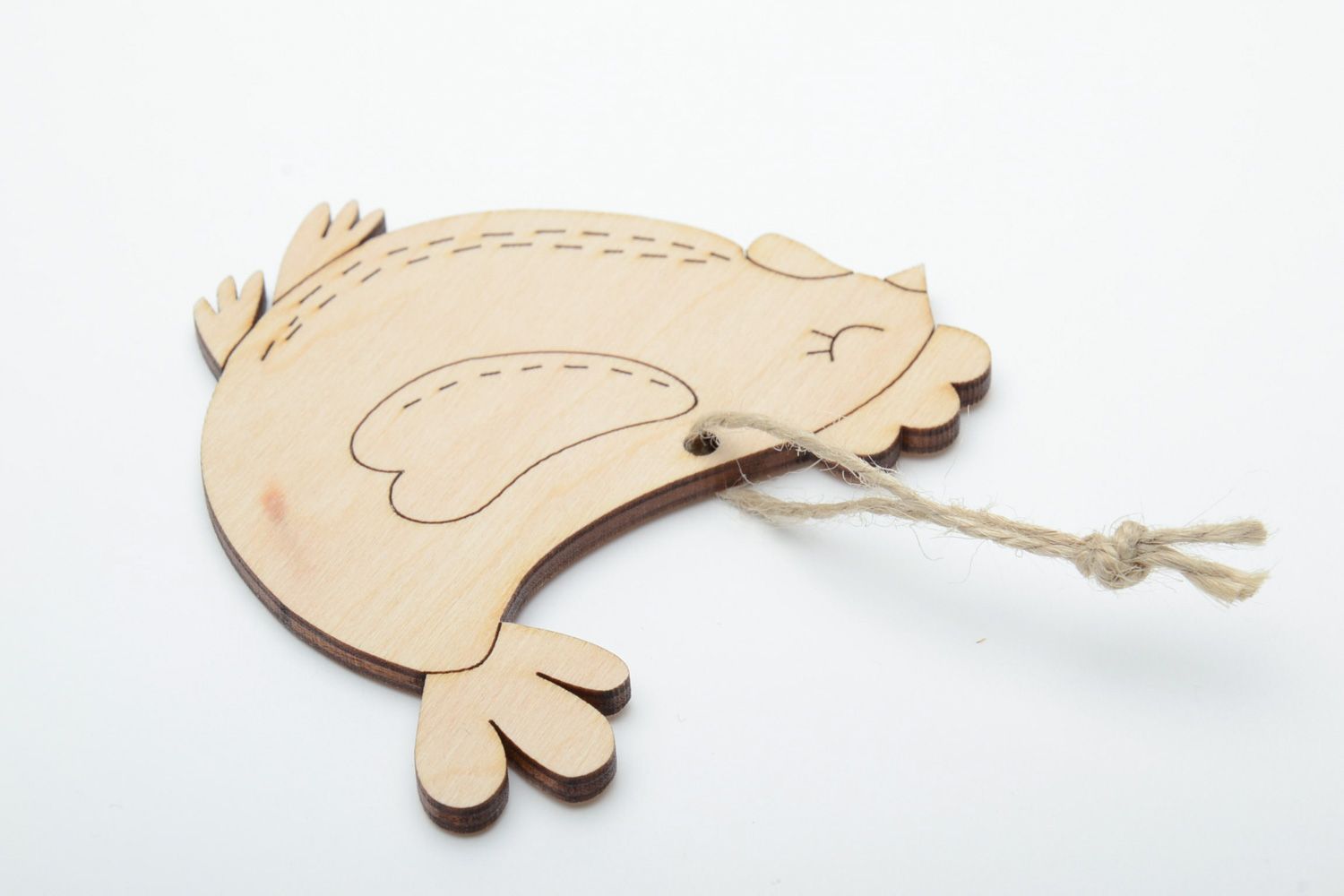 Jolie forme en bois à décorer en contreplaqué faite main Poule décoration photo 4