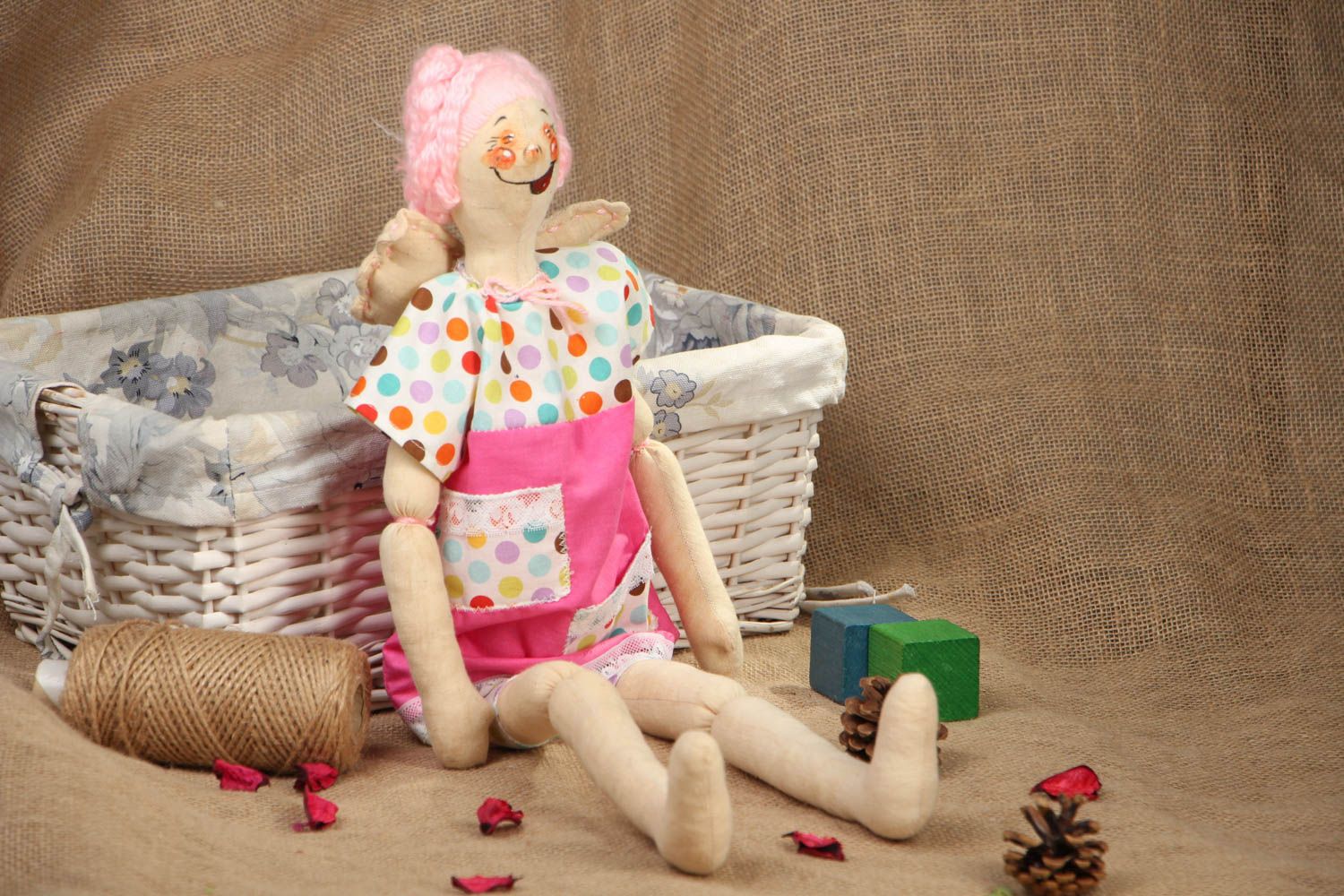 Künstlerische Puppe aus Textil Engel foto 5