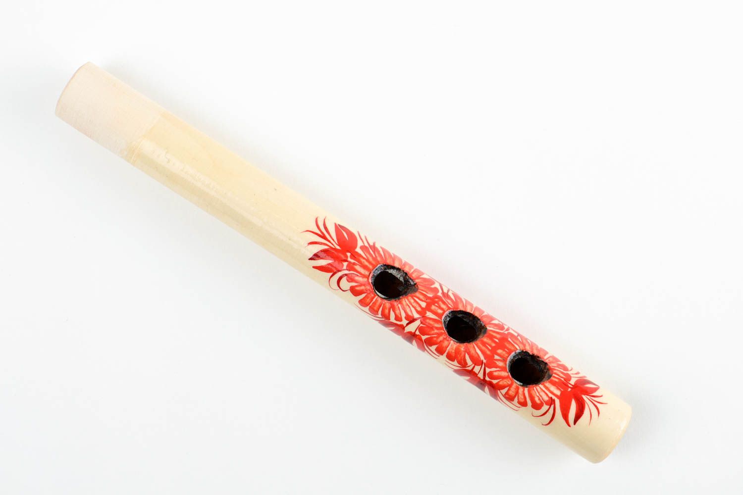 Sopilka Instrument à vent fait main ornements rouge-noir Cadeau enfant de bois photo 4