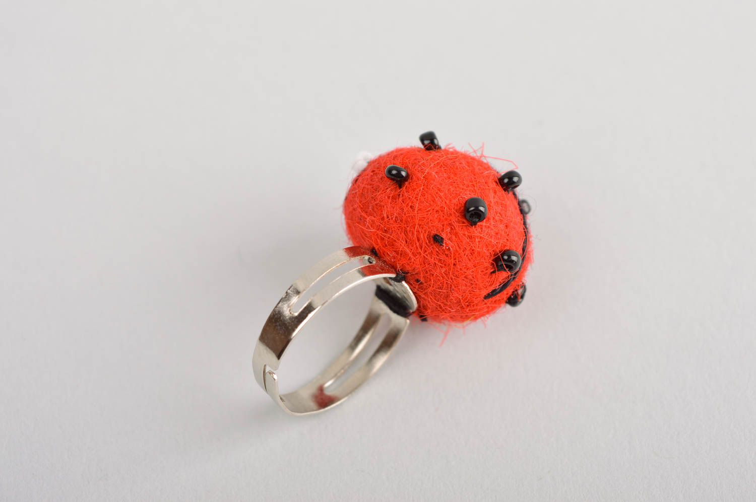 Homemade jewelry designer seal ring wool felting fashion accessories big ring photo 5