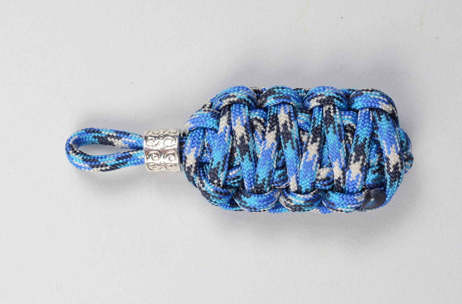 Llavero de paracord azul llavero hecho a mano de cuerda regalo para amigo  foto 3
