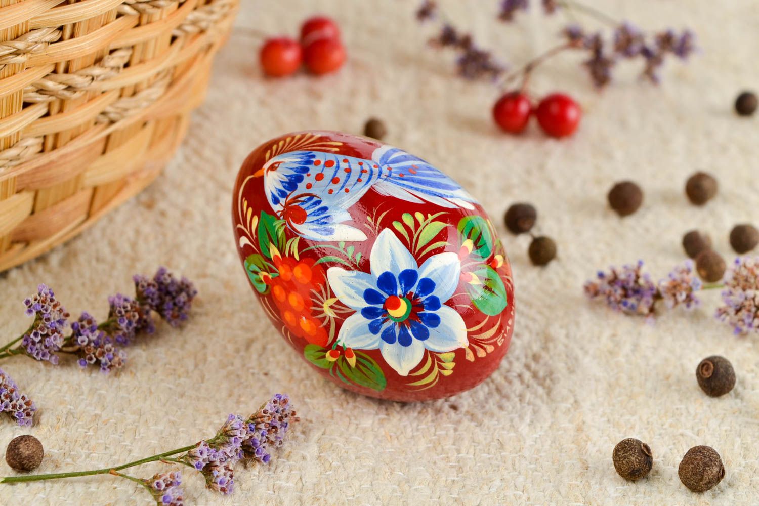 Huevo decorado decoración para Pascua artesanal regalo original de navidad foto 1