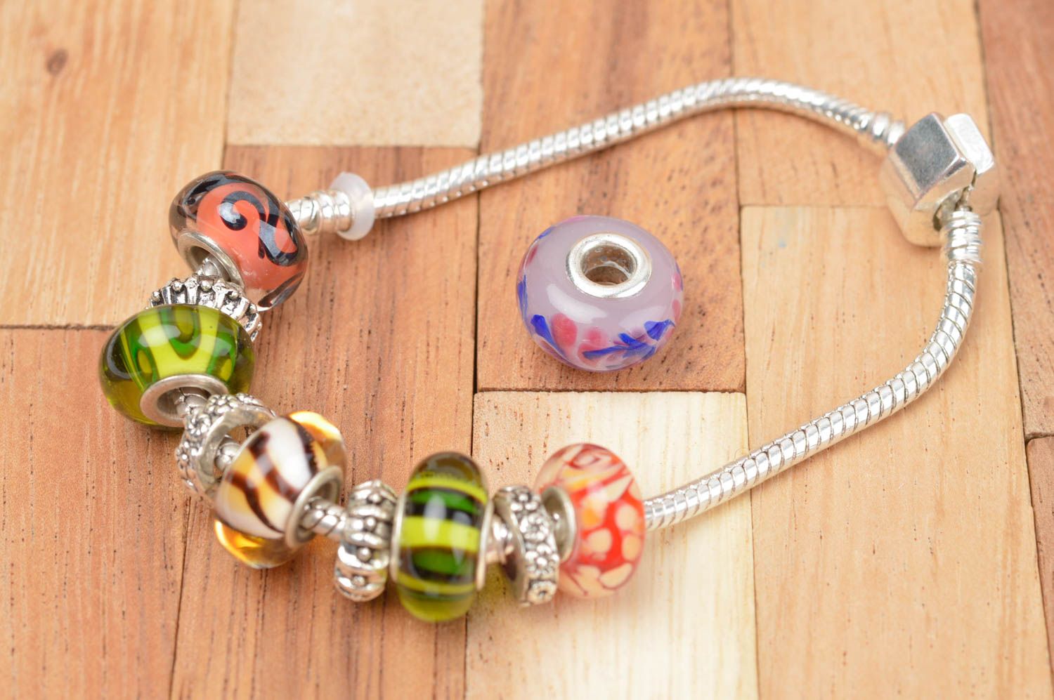 Handmade glass bead DIY accessories jewelry making supplies lampwork ideas photo 4