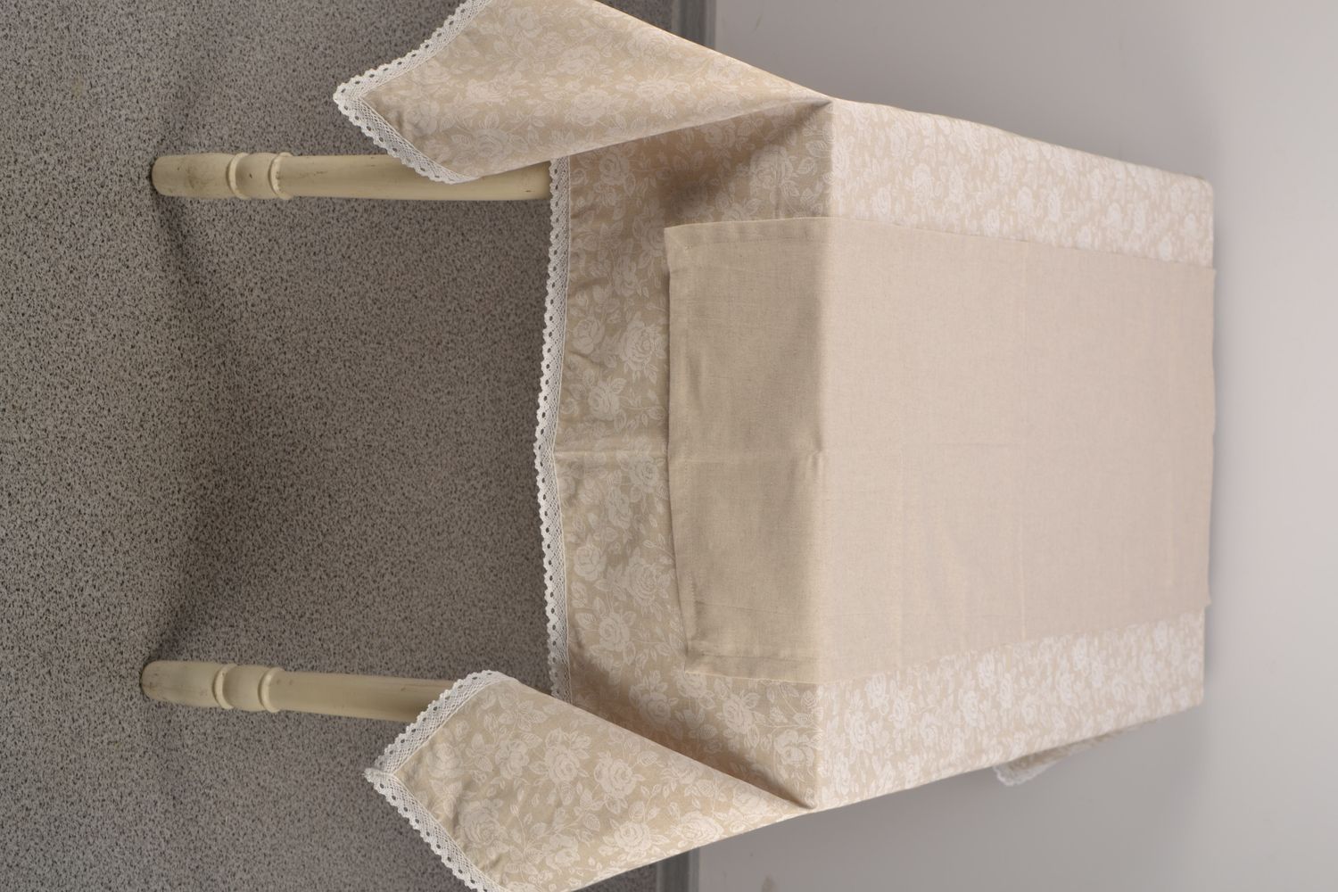 Nappe de table en tissu de coton et polyamide avec dentelle originale fait main photo 4