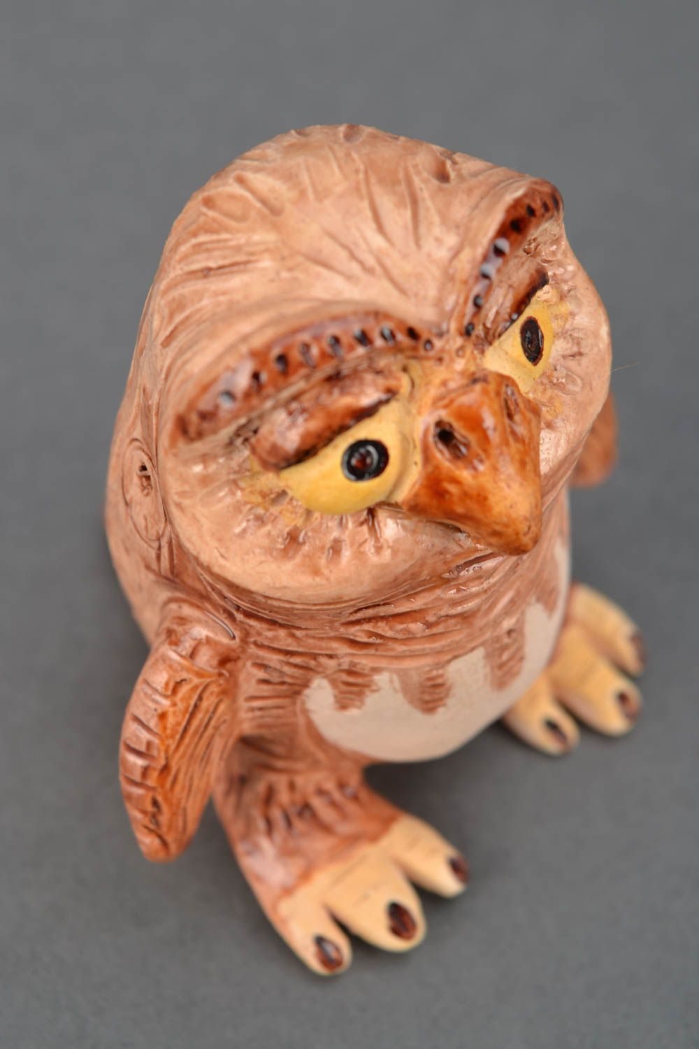 Unusual ceramic toy Owl photo 5