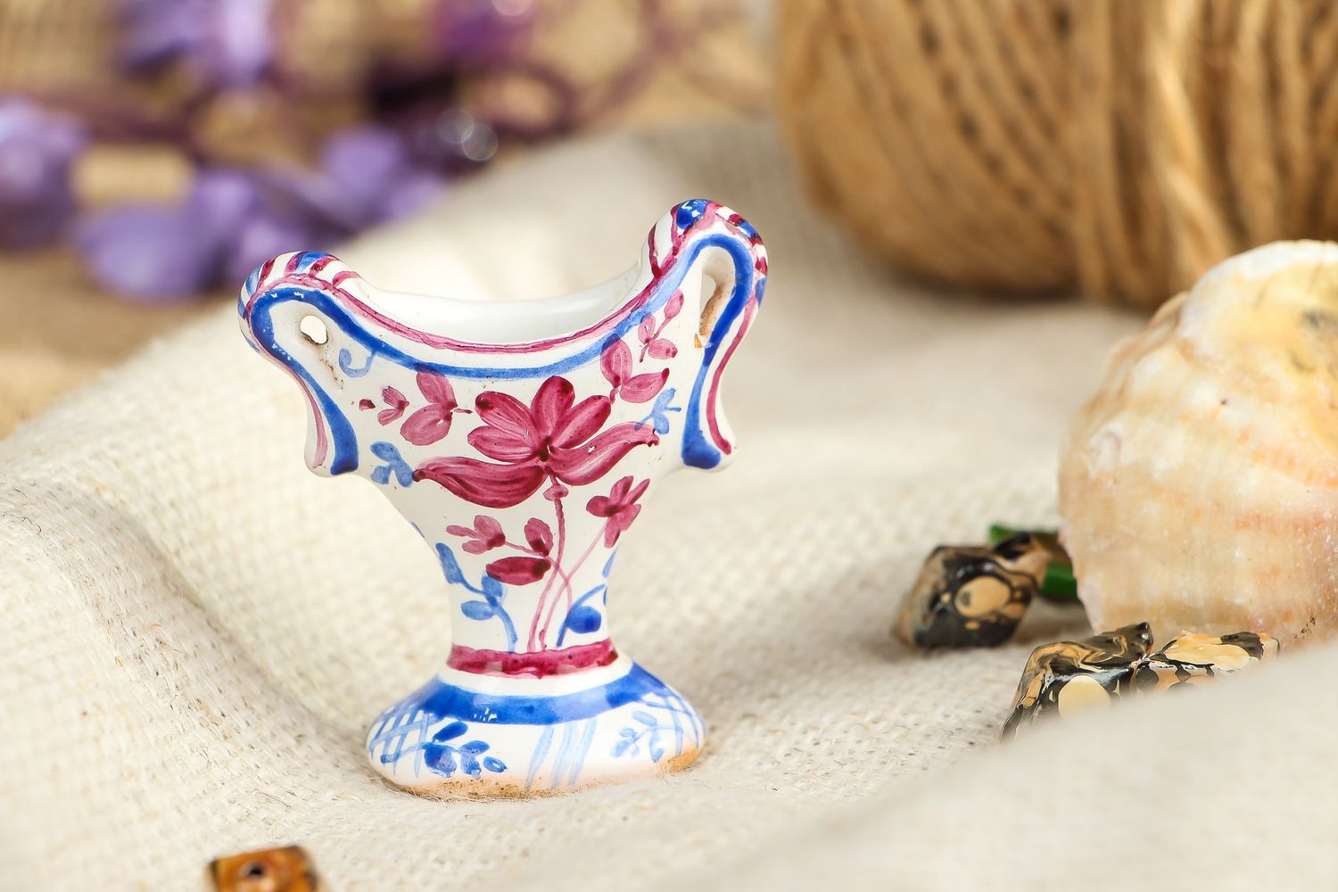 2 inches porcelain little bowl vase with floral décor 0,03 lb photo 5
