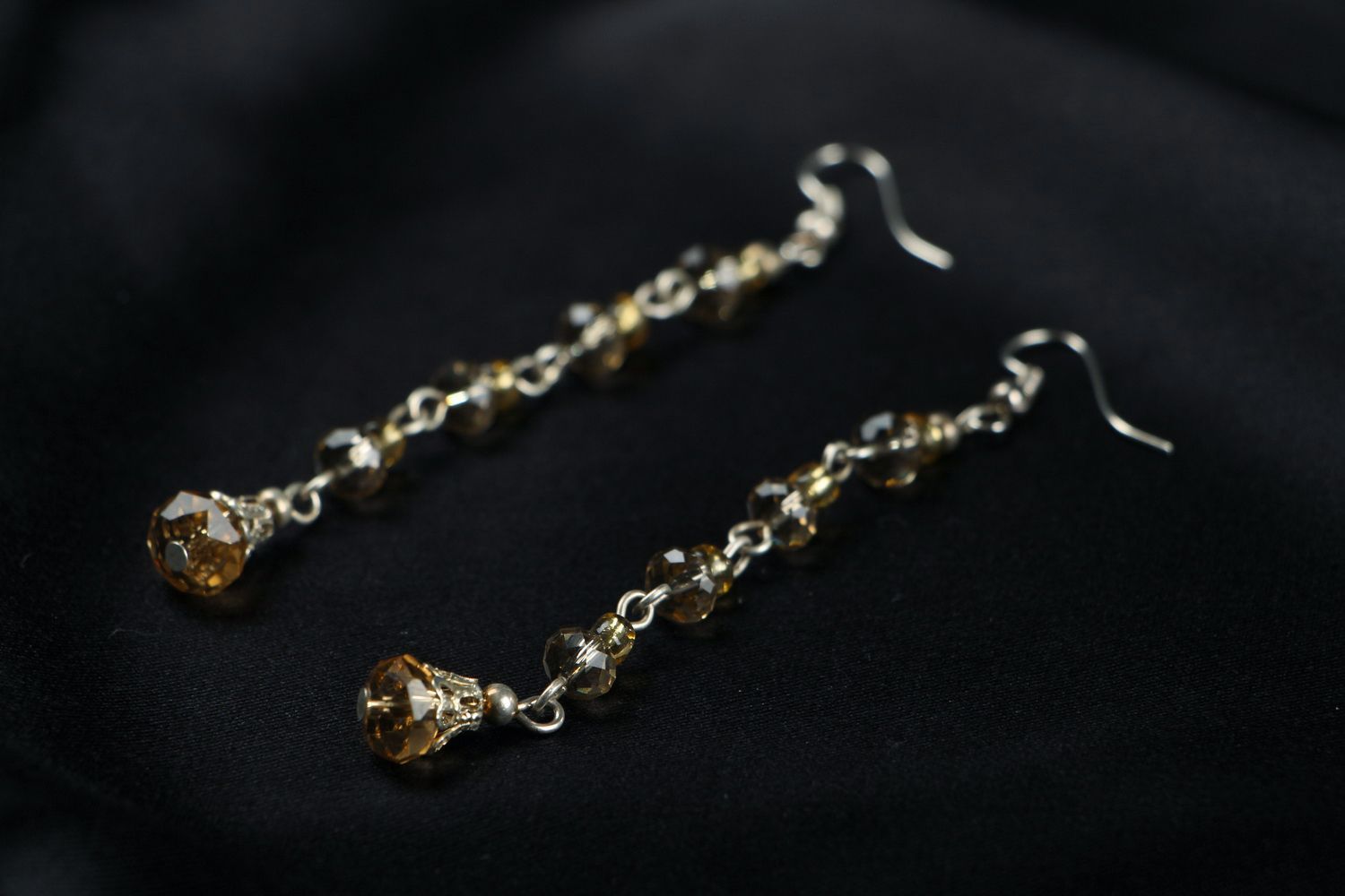 Boucles d'oreilles artisanales en cristal photo 2