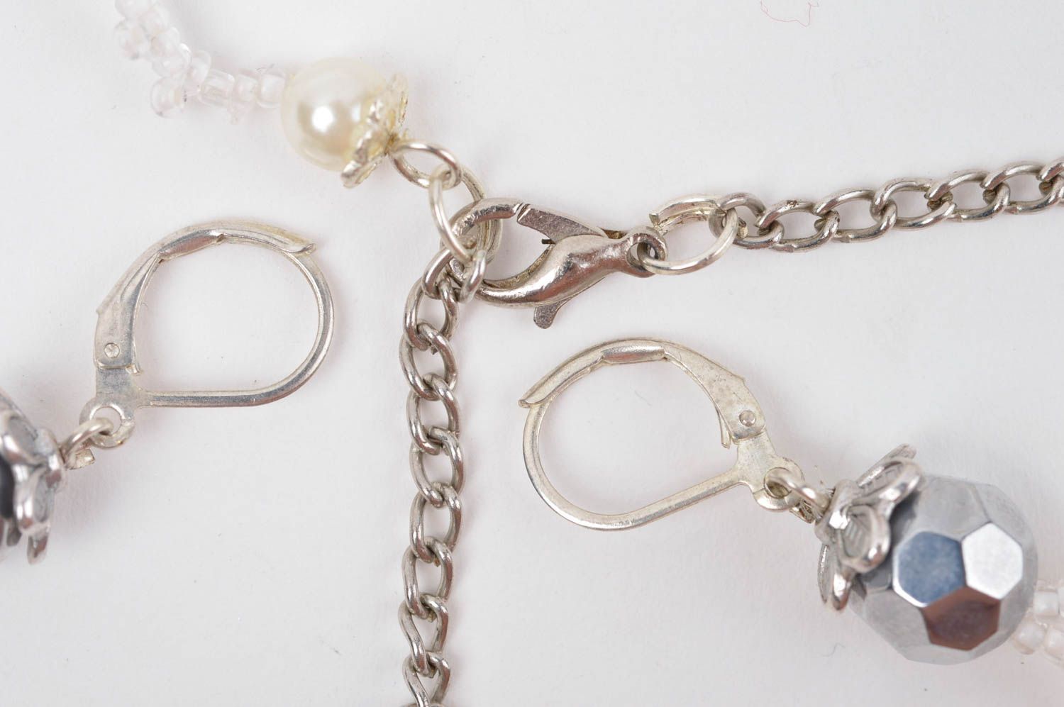 Handmade jewelry set beaded earrings beaded necklace dangling earrings photo 4