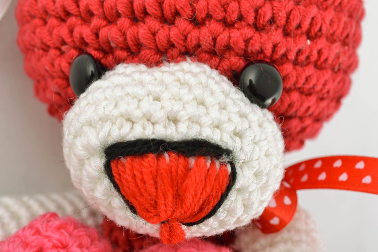 Soft crochet toy Red Bear photo 2