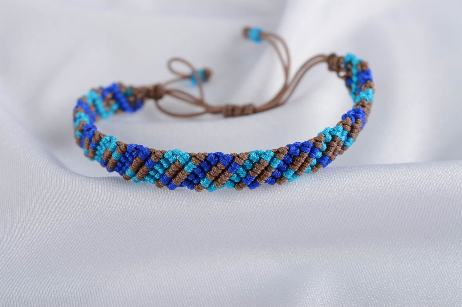 Браслет ручной работы голубой плетеный браслет красивый модный браслет Вода фото 1