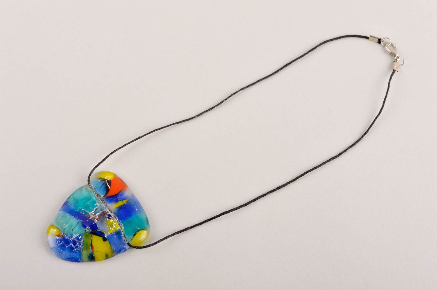 Handmade accessory unusual jewelry handmade glass pendant gift for girl photo 4