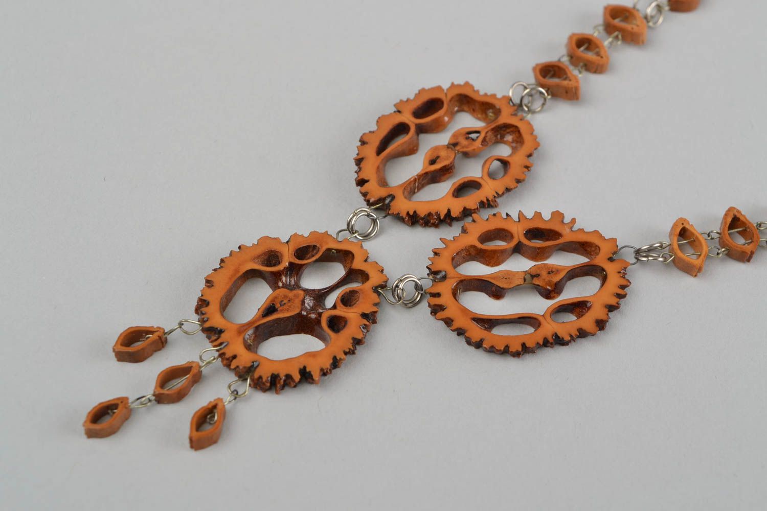 Stylish homemade botanical jewelry walnut necklace accessories for girls photo 2