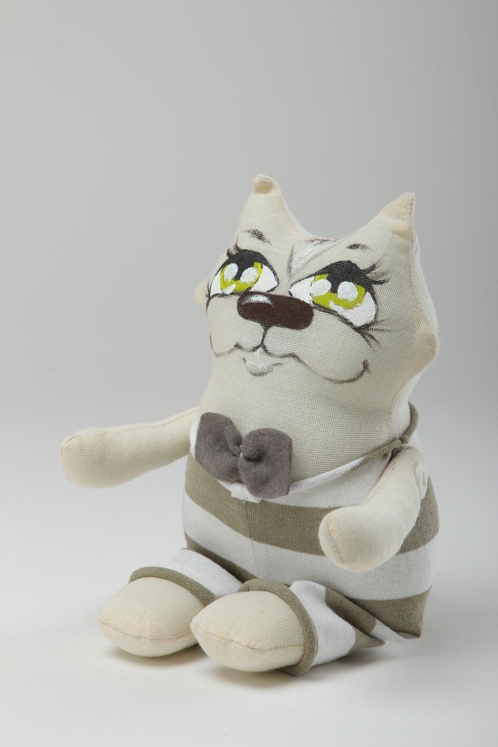 Juguete artesanal regalo para niño juguete original de tela Gato bonito  foto 4