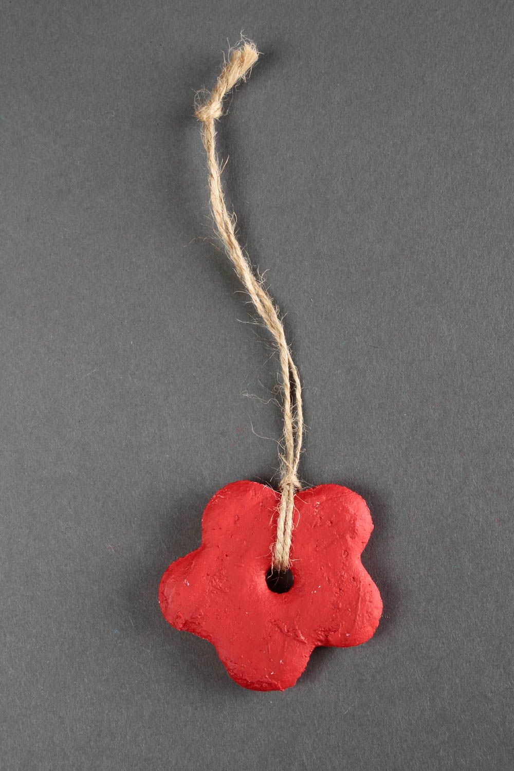 Figura decorativa hecha a mano adorno de fin de año regalo artesanal Flor roja foto 4
