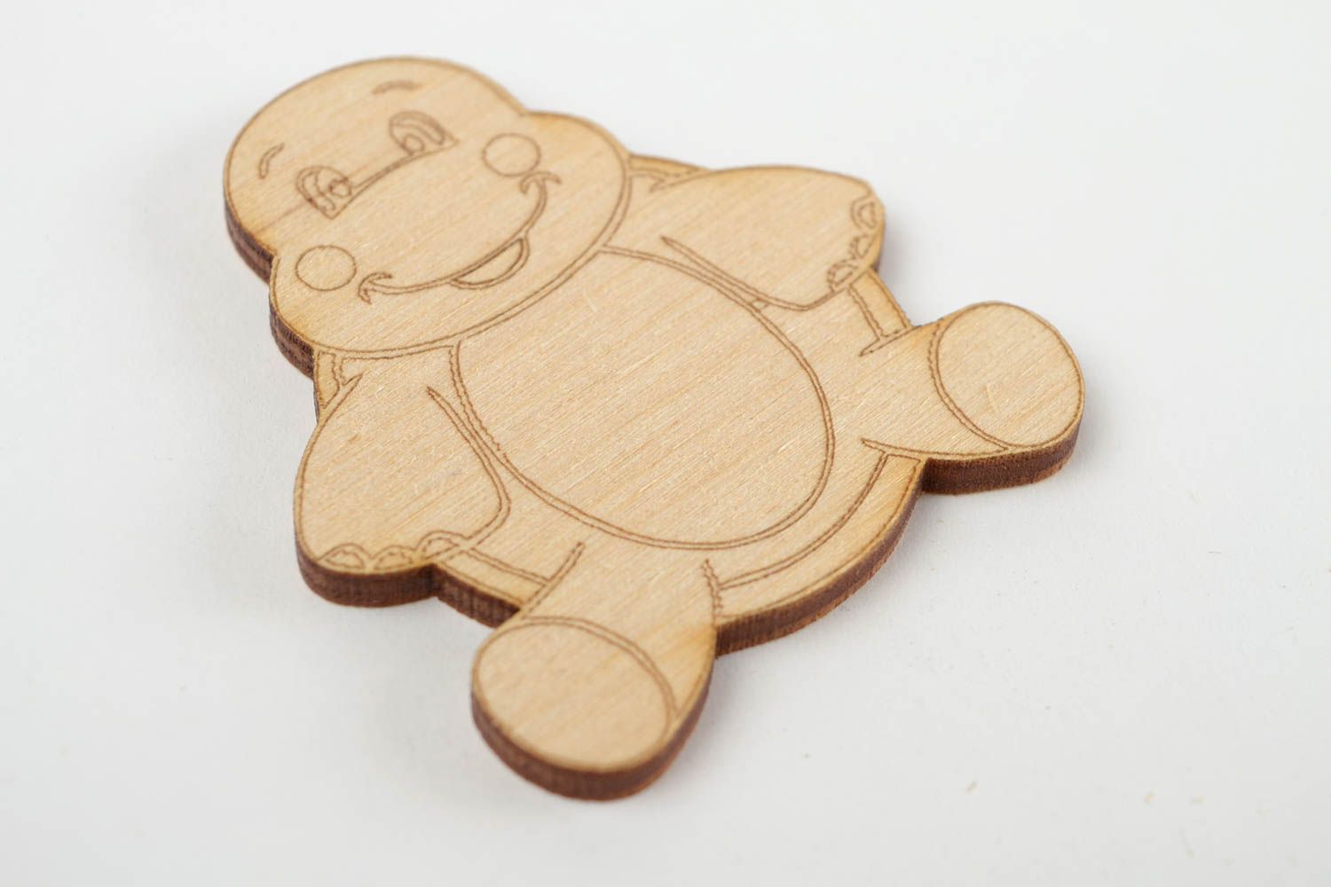 Handmade Figur zum Bemalen Holz Rohling Miniatur Figur Hippo lächelnd schön toll foto 5