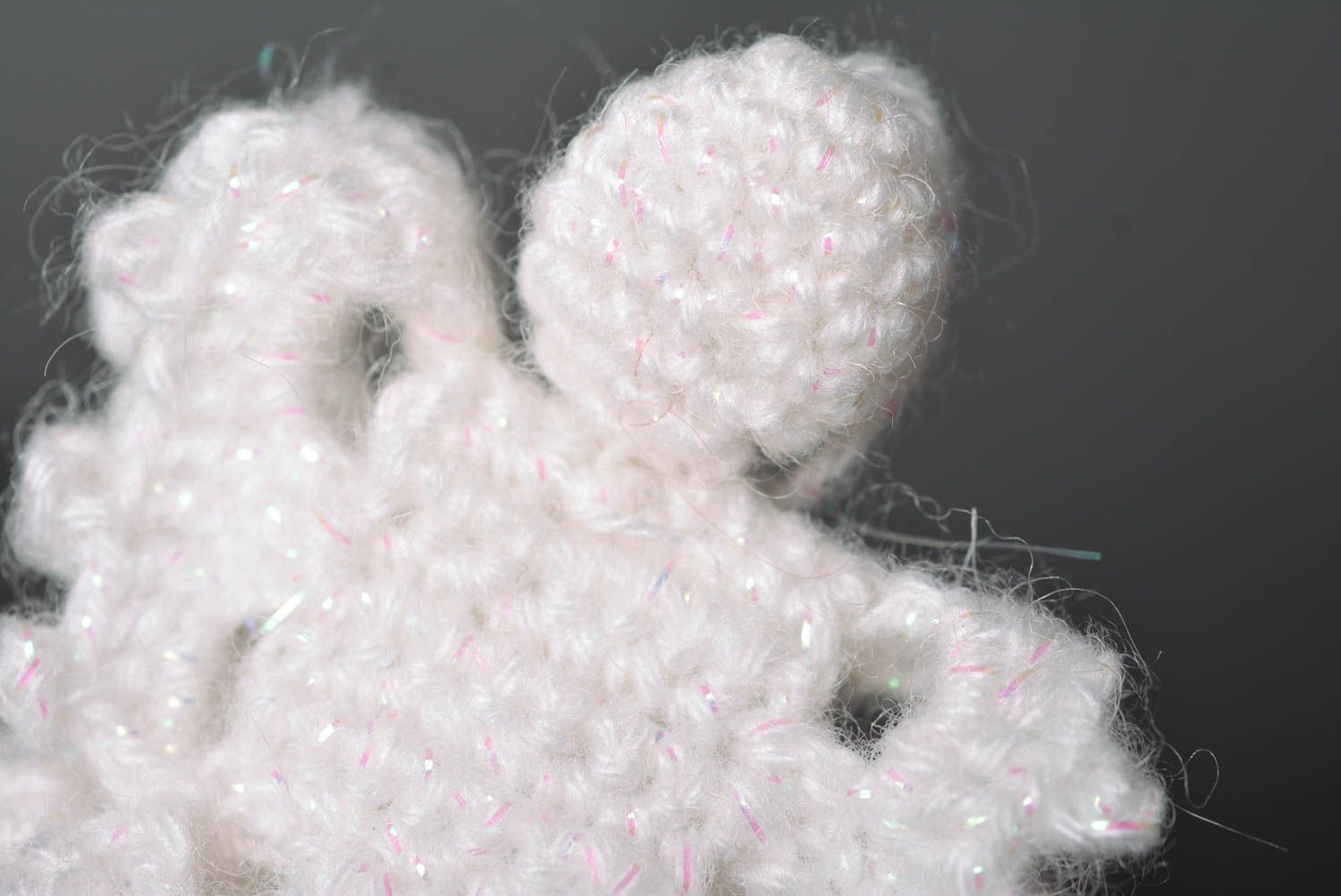 Handmade toy unusual angel for New Year decor crocheted toy for New Year photo 4