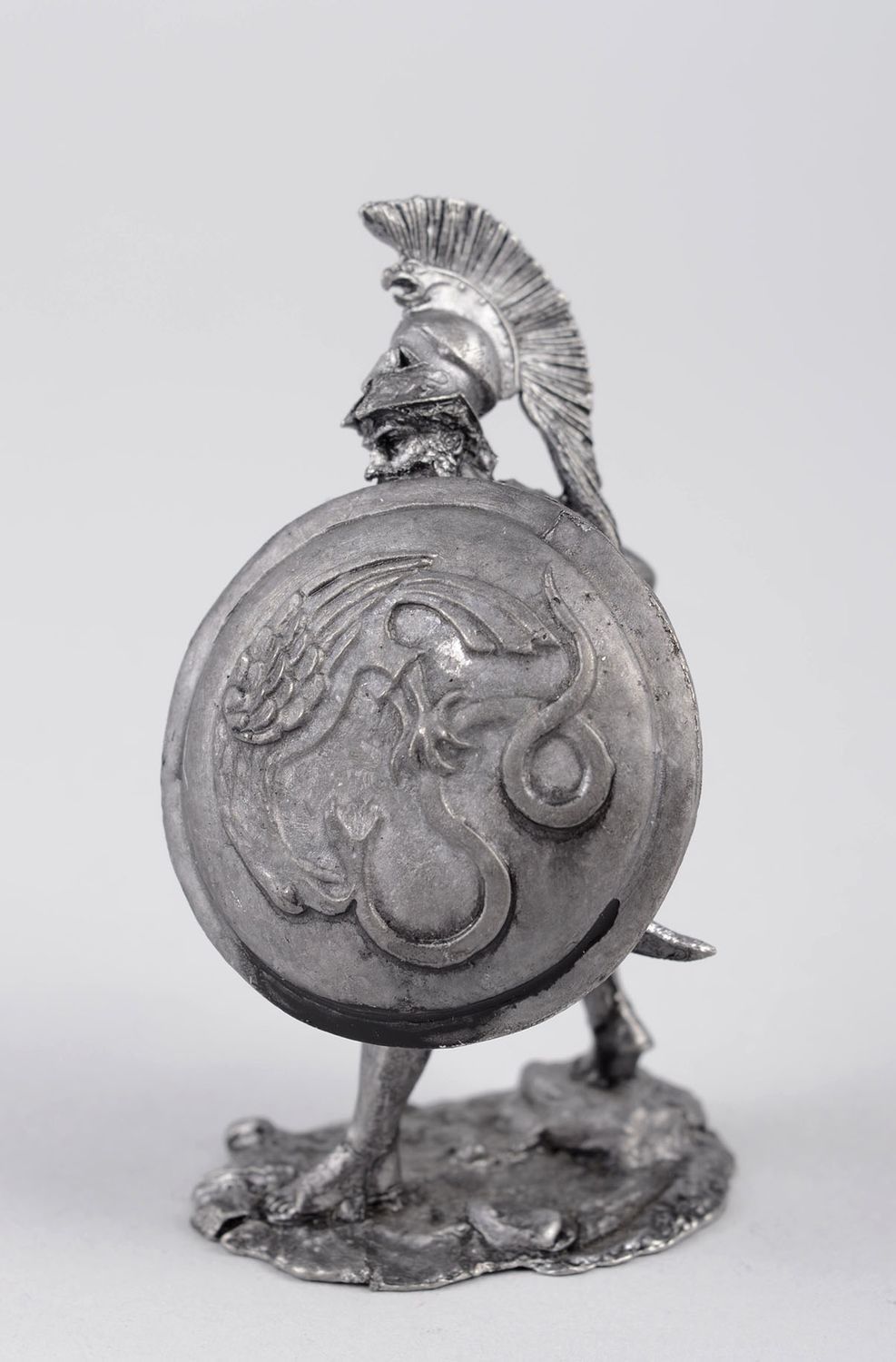 Figura artesanal de estaño guerrero valiente decoración de hogar regalo original foto 3