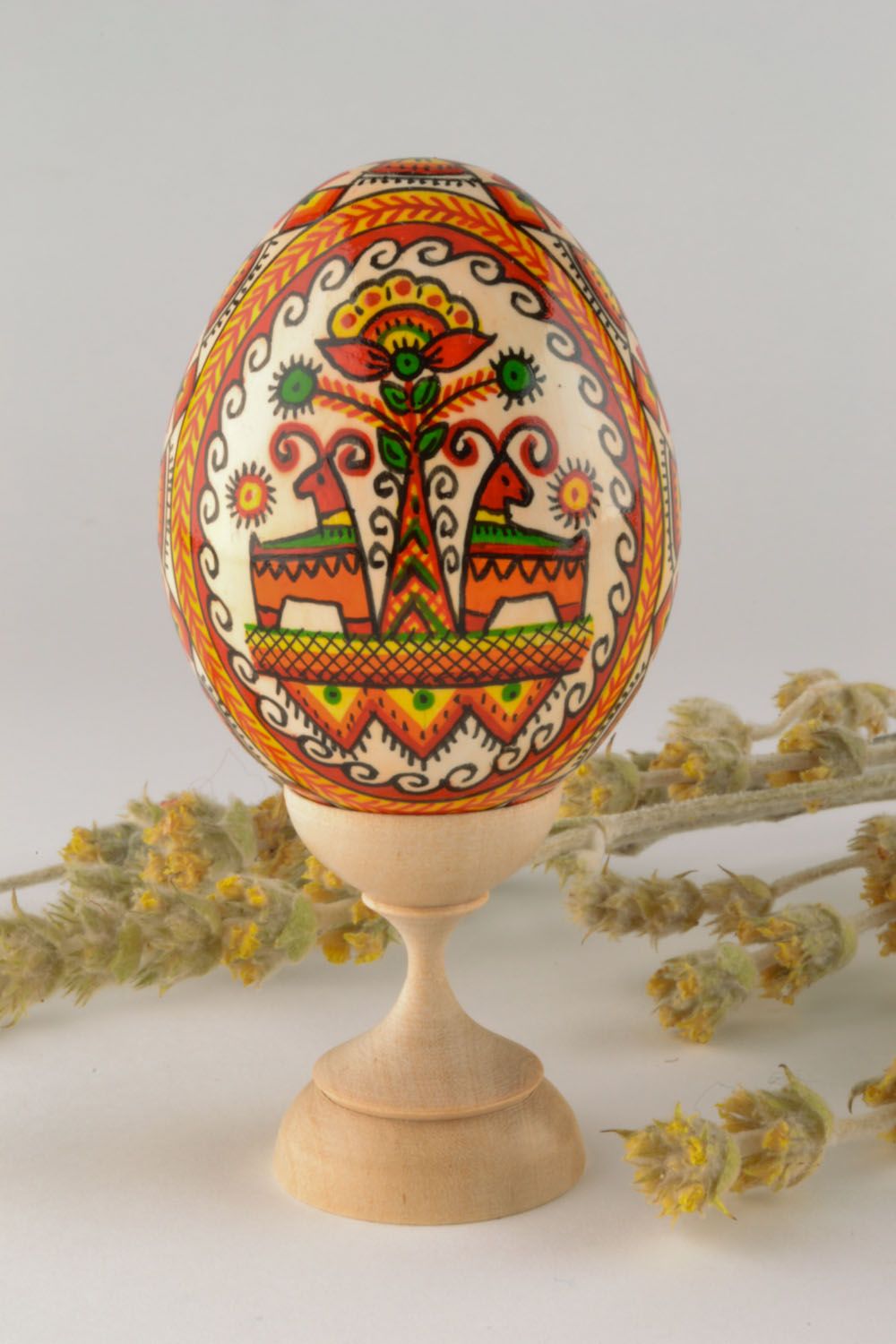 Author wooden egg with painting photo 1