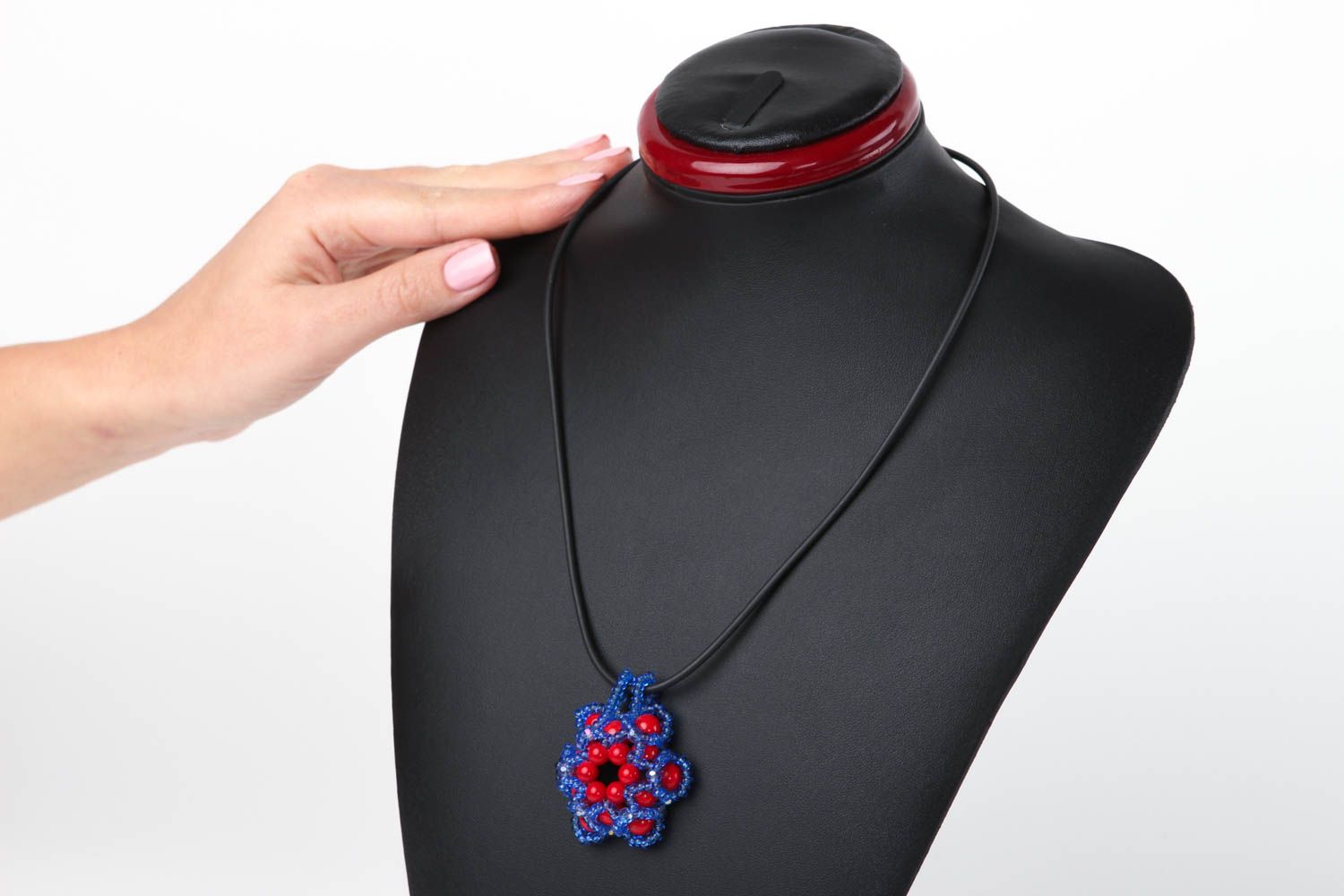 Naturstein Schmuck handgemachter Halsketten Anhänger Geschenk für Frauen grell foto 5