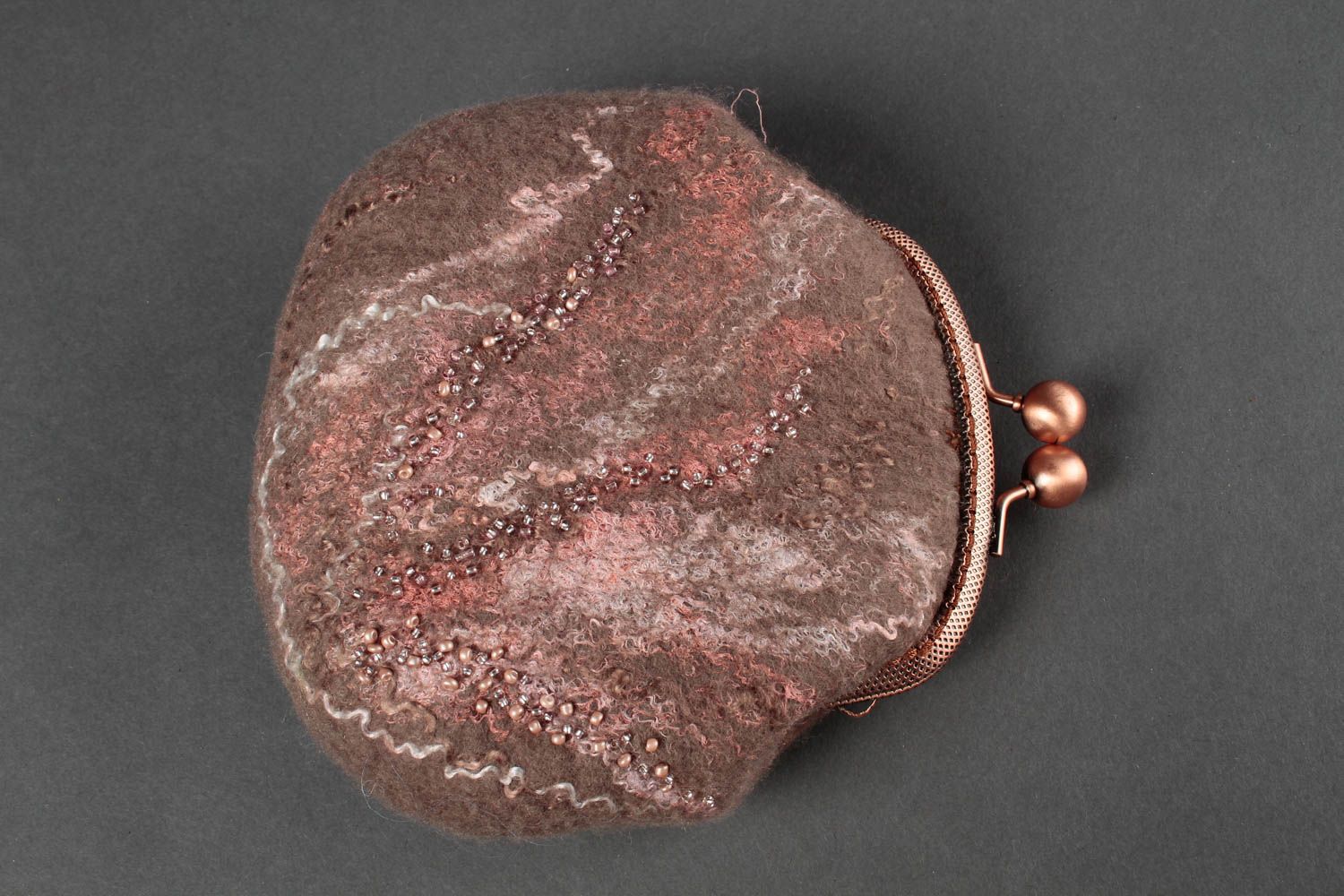 Bolso de tela artesanal marrón accesorio para mujer regalo original para amiga foto 4