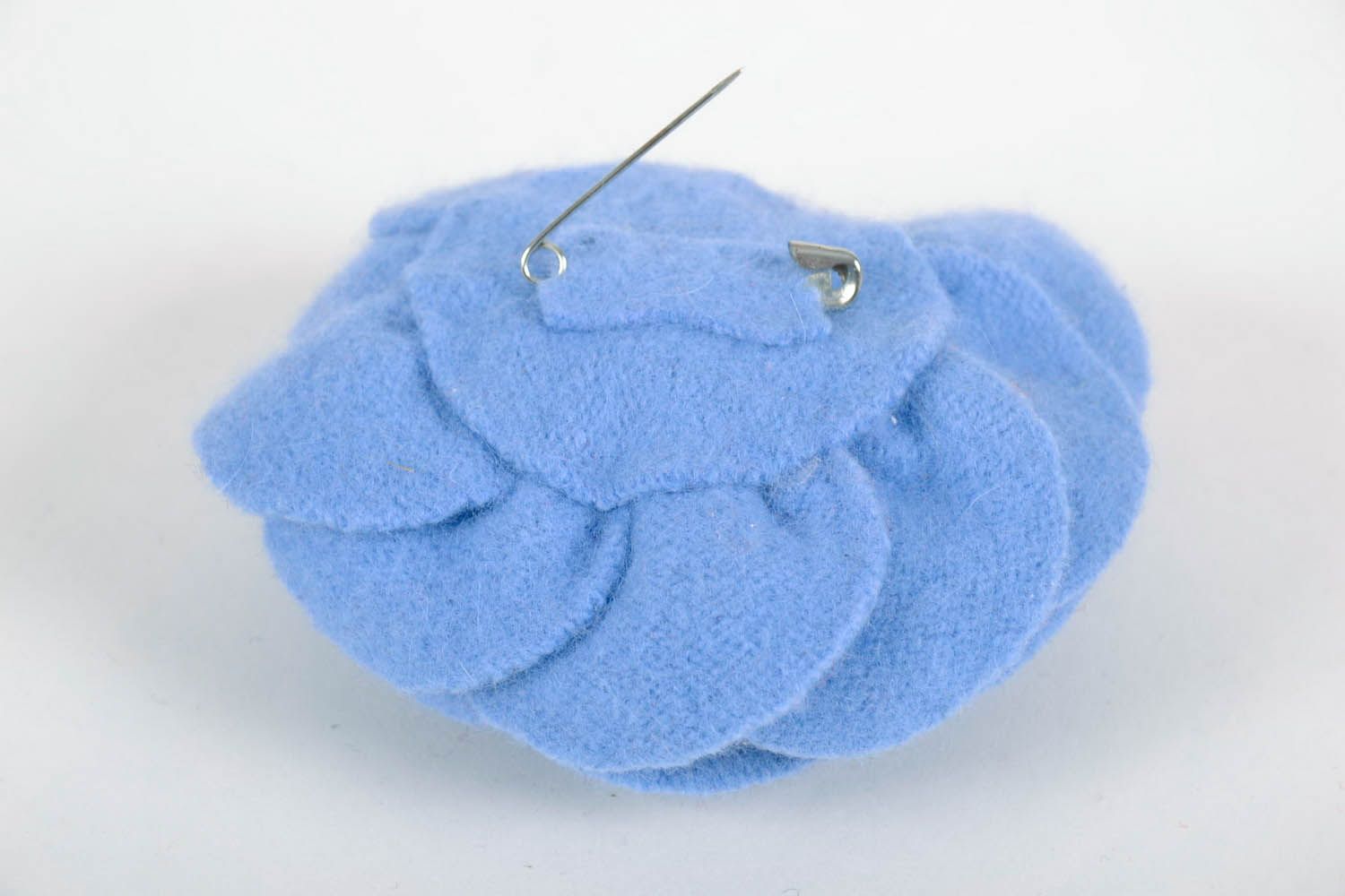 Broche de lã Rosa azul foto 4