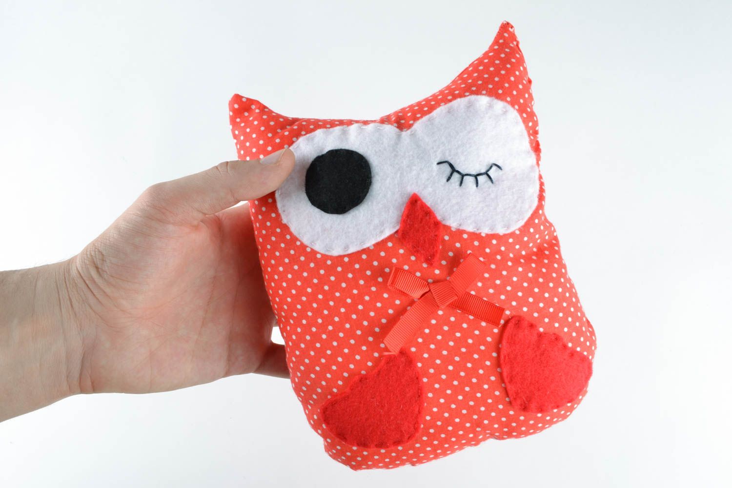 Soft fabric toy owl photo 1