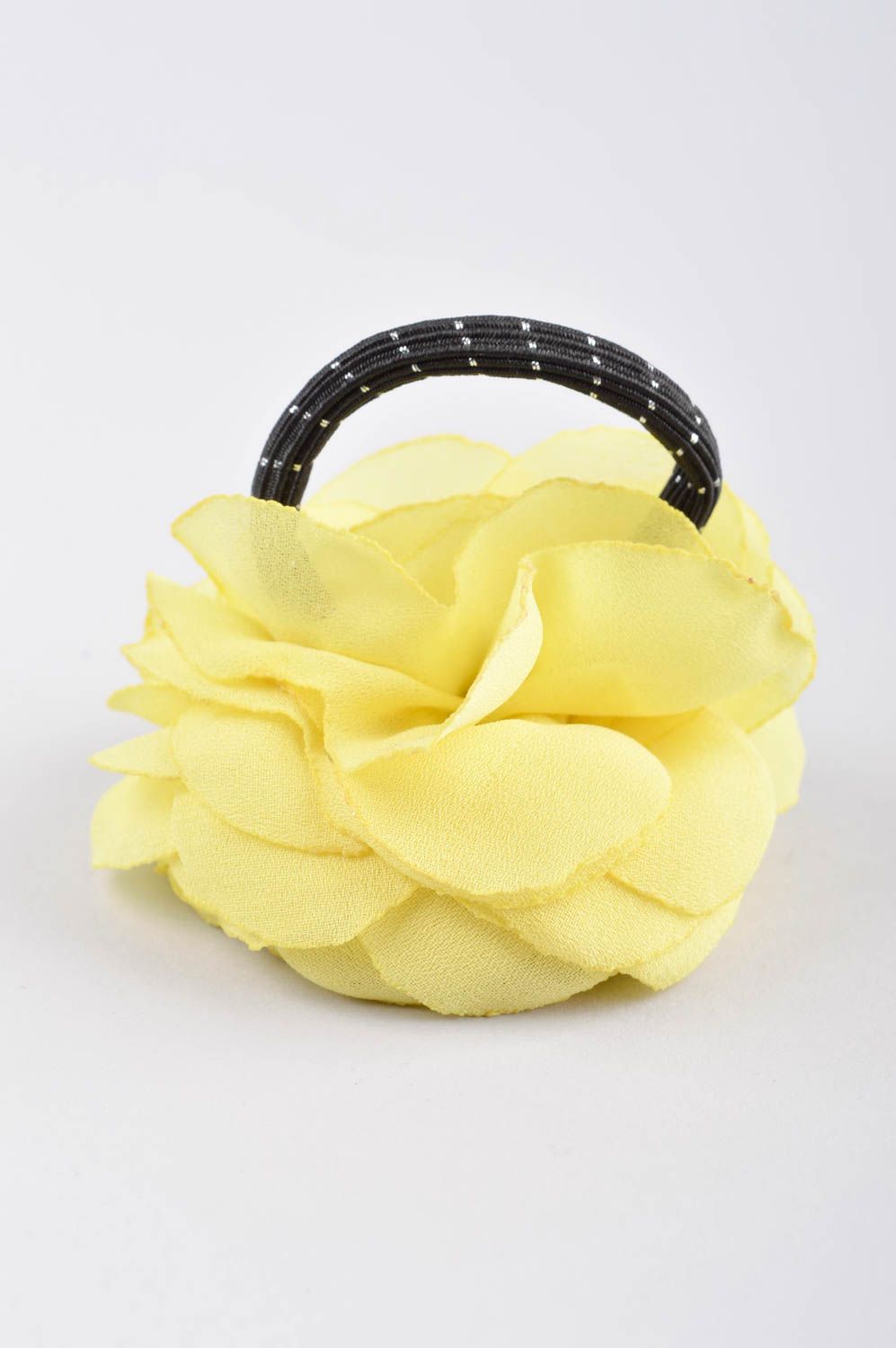 Handmade designer hair accessories flower hair tie fabric jewelry gifts for girl photo 4