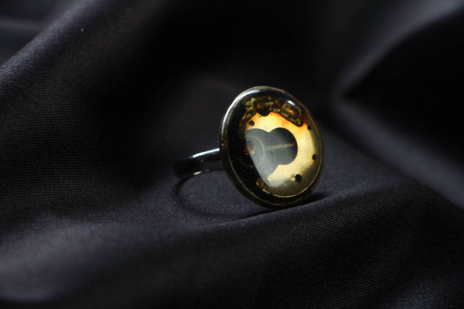 Круглое кольцо металлическое в стиле стимпанк фото 1