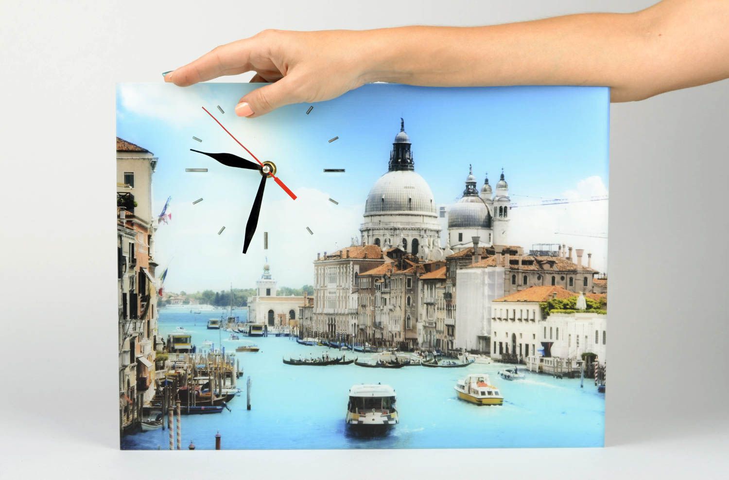 Horloge murale fait main Horloge déco en verre Accessoire maison Venise photo 3