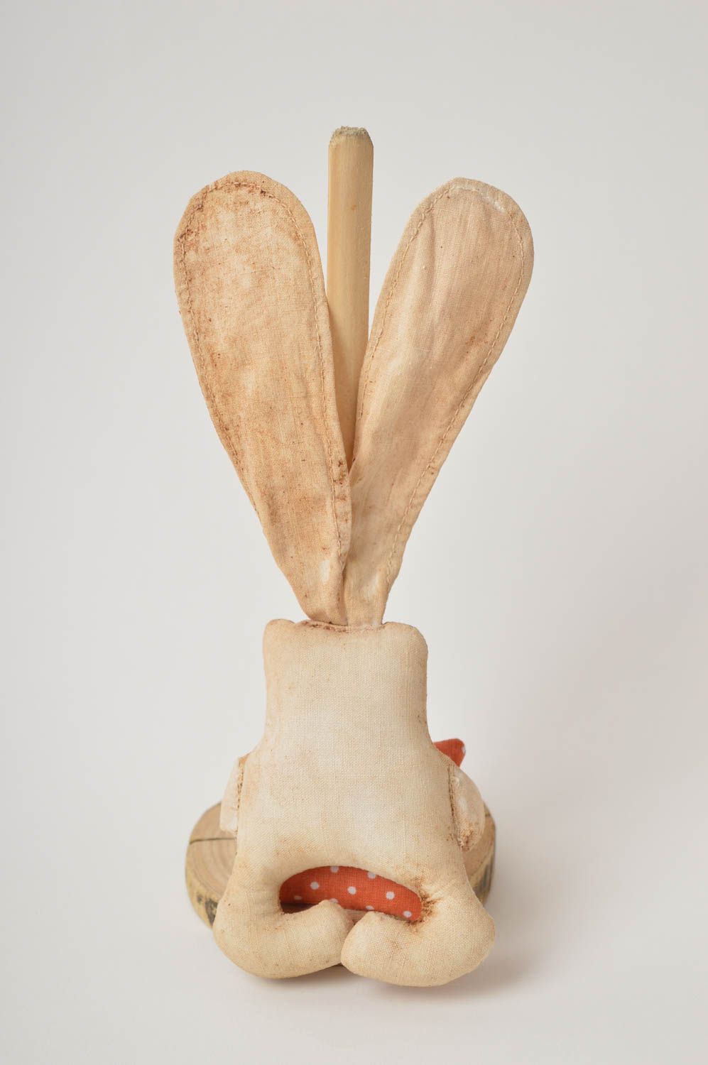 Игрушка ручной работы игрушка заяц оригинальная игрушка льняная с ароматом кофе фото 3