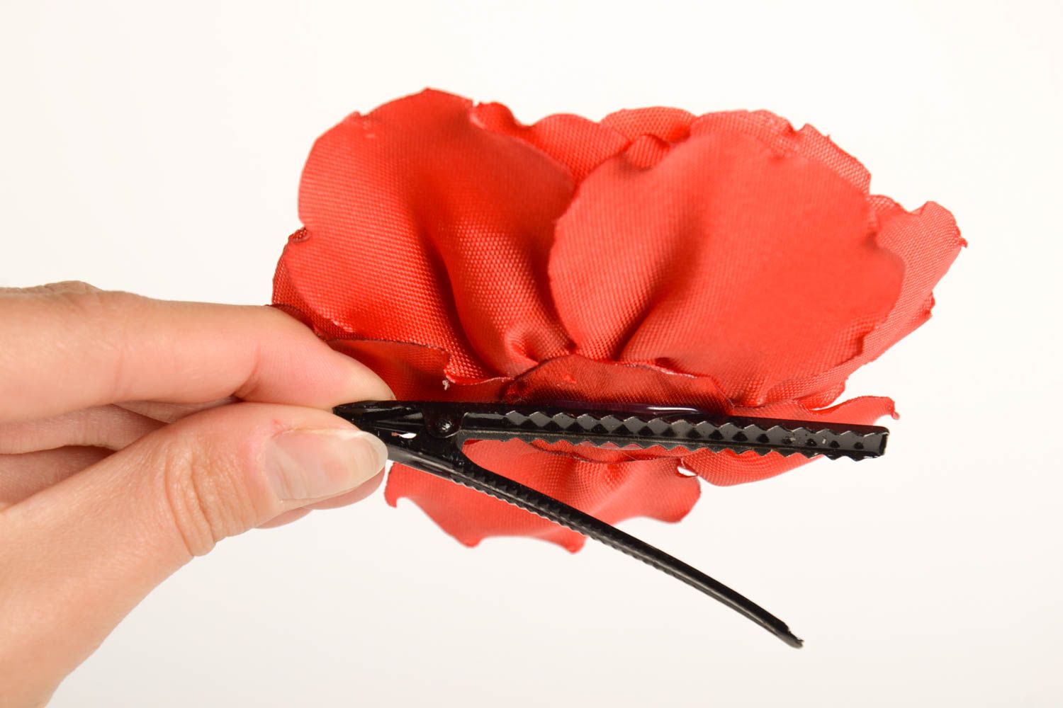 Handmade beautiful hair clips 2 designer hair accessories red flower hair clips photo 2