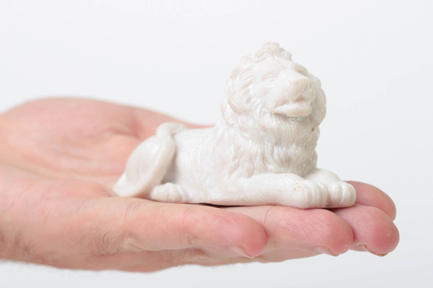 Figurine à peindre fait main Petite statue Déco maison sous forme de lion photo 5