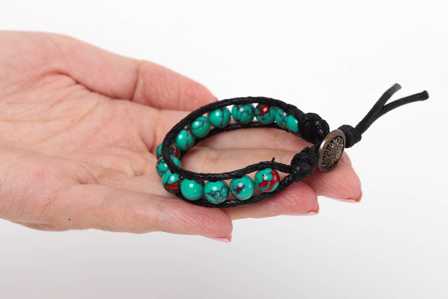Hand-woven bracelet handmade turquoise bracelet fashion jewelry for women photo 5