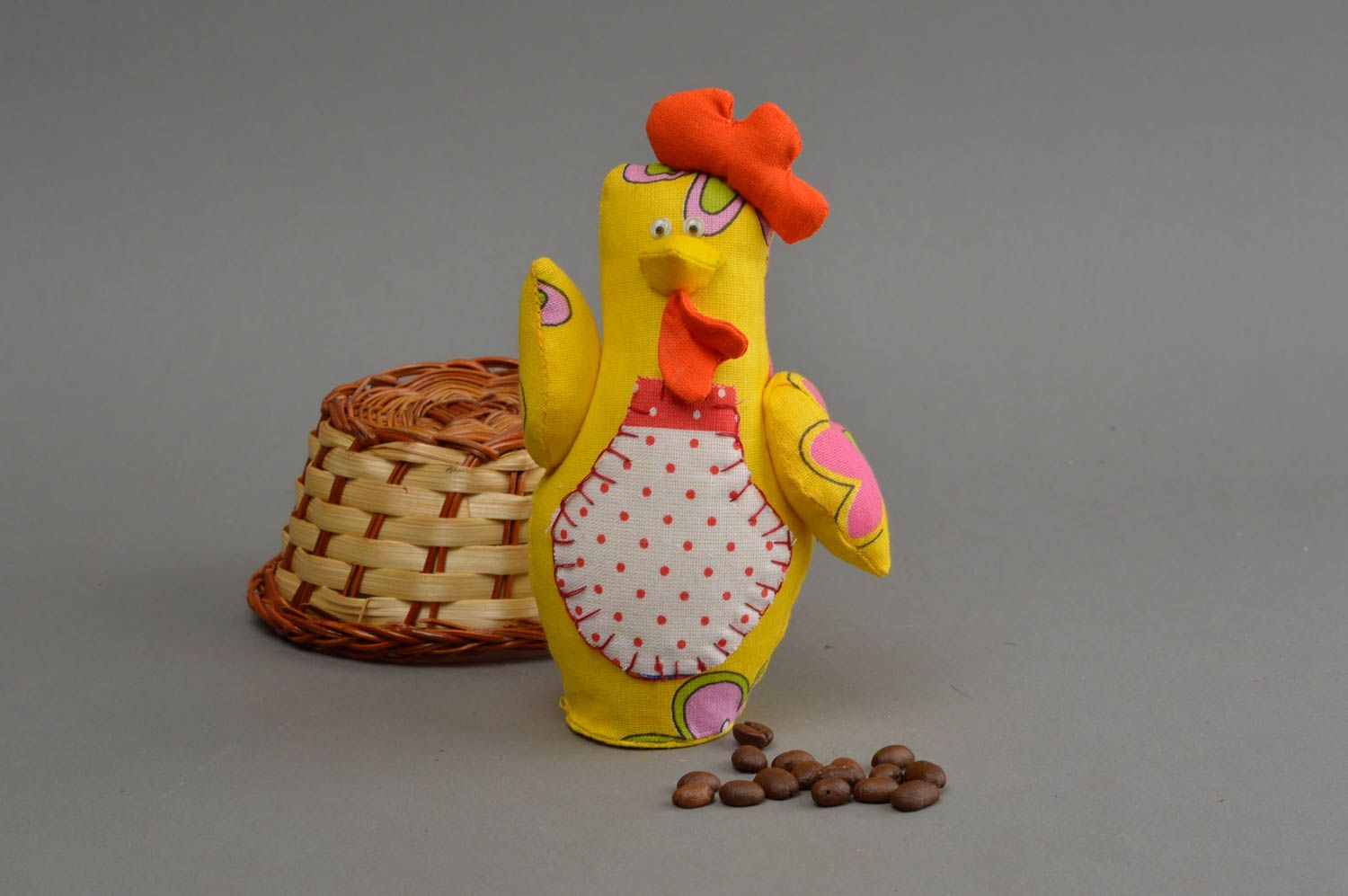 Peluche artesanal con forma de gallo regalo original juguete de niño    foto 1