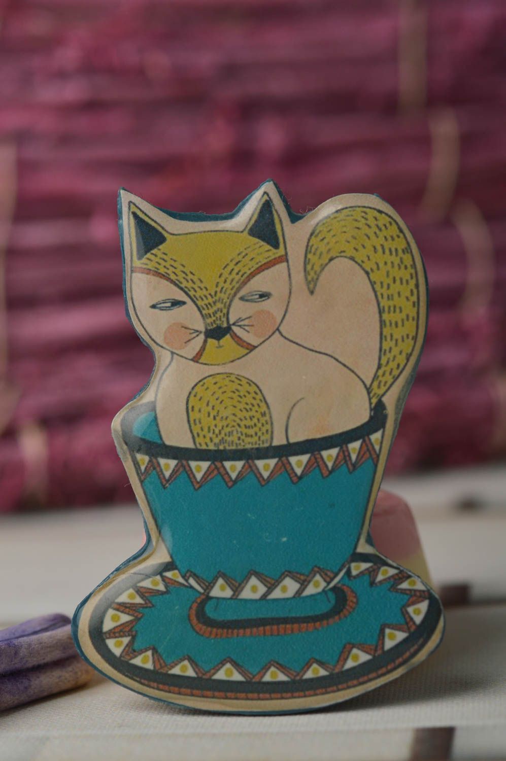 Broche chat Bijou fait main Accessoire femme pâte polymère de créateur photo 1