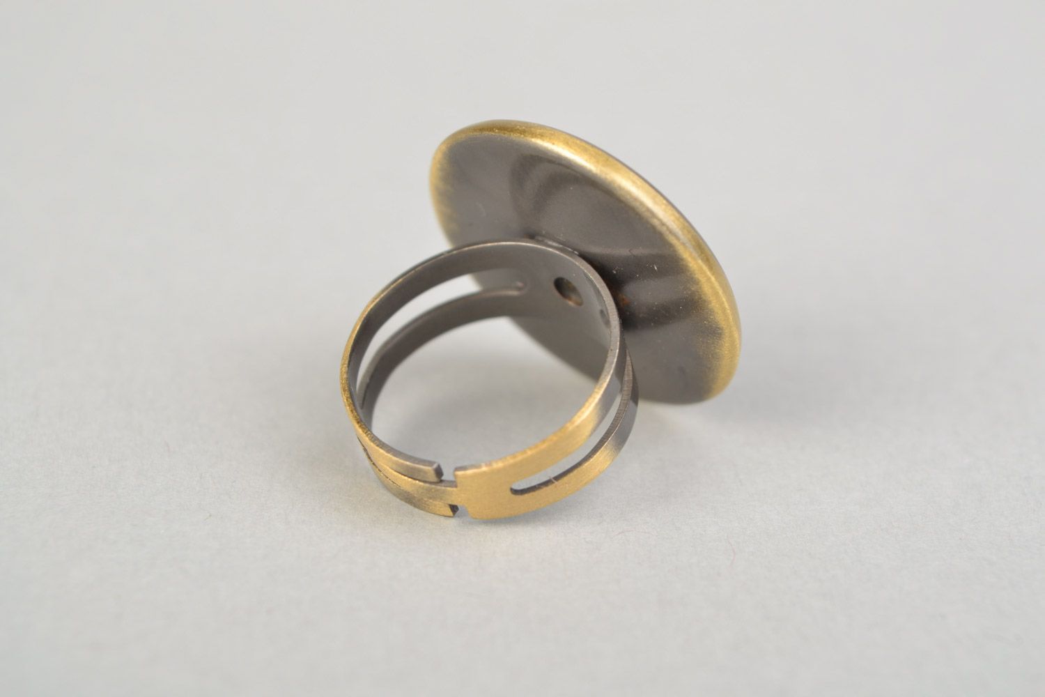 Runder handgemachter Ring aus Epoxidharz mit echter getrockneter Blume für Frauen foto 3